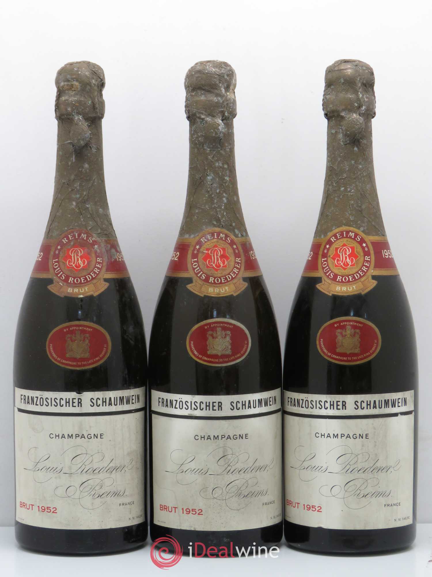 Millésimé Brut Louis Roederer 1952 - Lot de 3 bouteilles - 0
