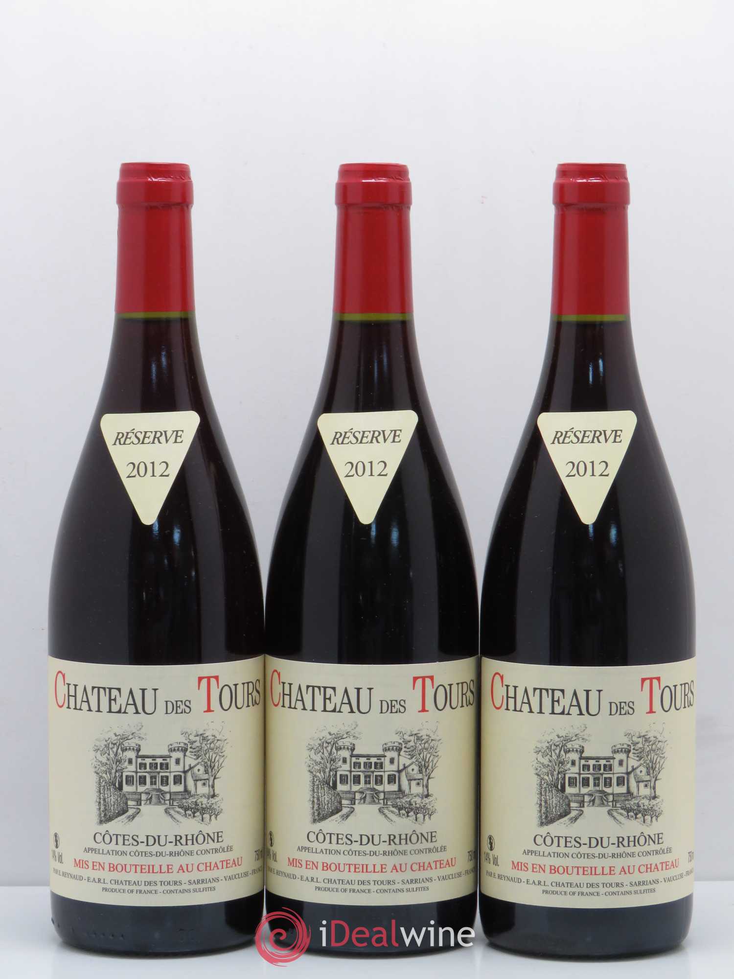 Côtes-du-Rhône Château des Tours Emmanuel Reynaud 2012 - Lot de 3 bouteilles - 0