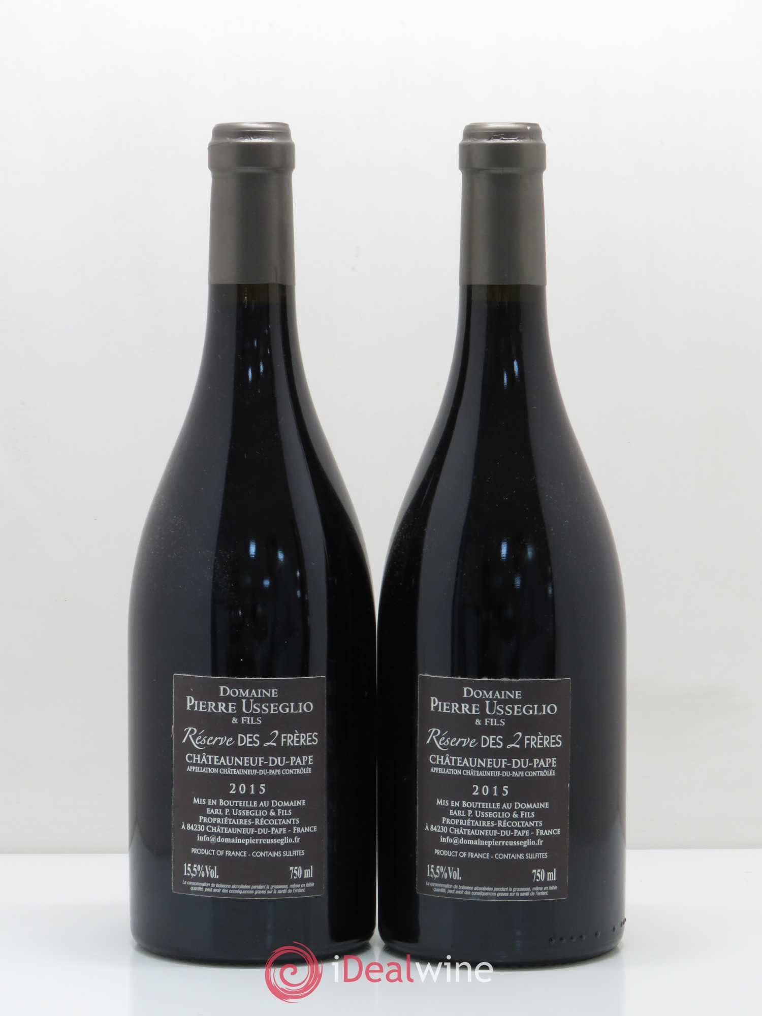 Châteauneuf-du-Pape Réserve des 2 frères Pierre Usseglio & Fils 2015 - Lot de 2 bouteilles - 1