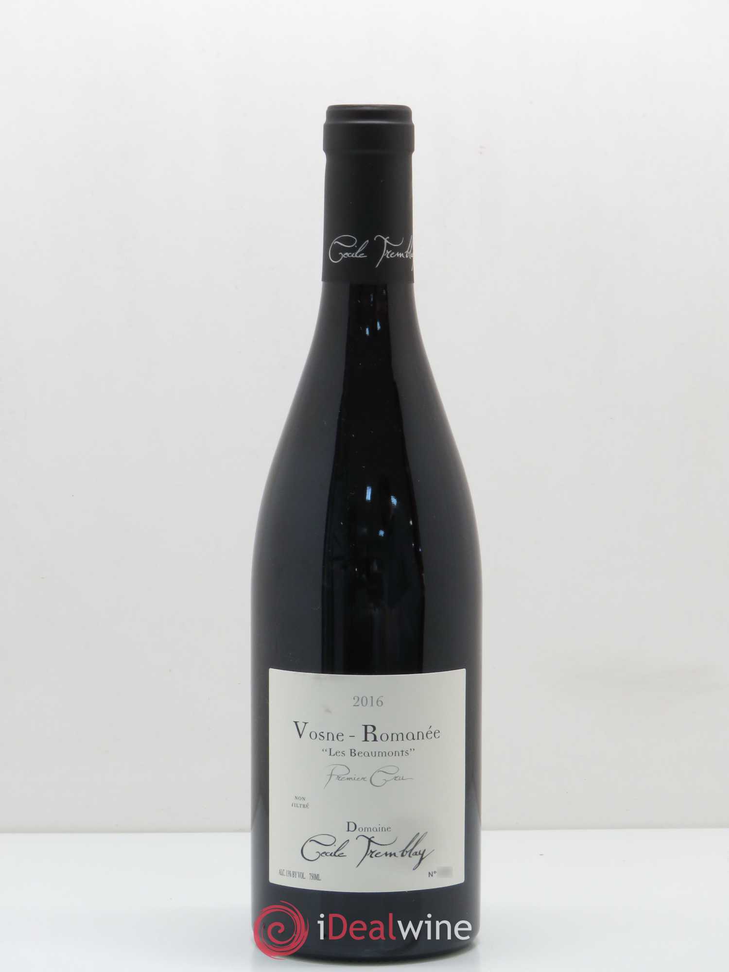 Vosne-Romanée 1er Cru Les Beaumonts (ou Beaux Monts) Cécile Tremblay 2016 - Lot de 1 bouteille - 0