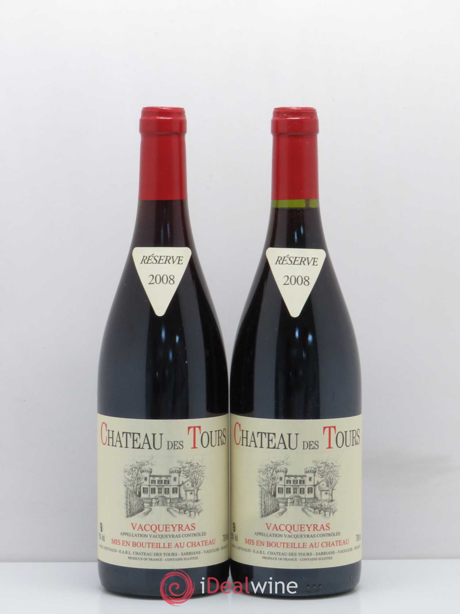 Vacqueyras Château des Tours Emmanuel Reynaud 2008 - Lot de 2 bouteilles - 0