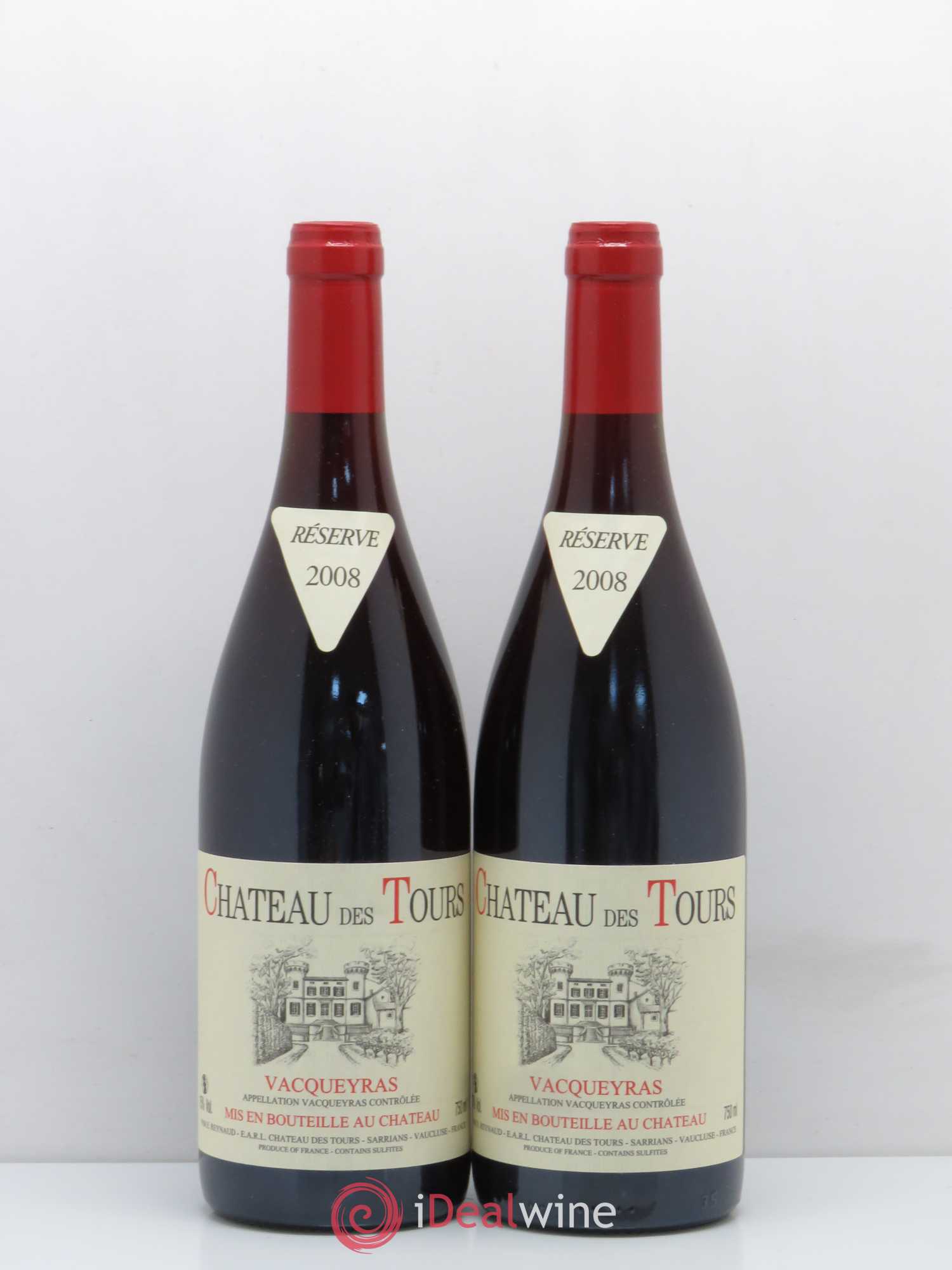 Vacqueyras Château des Tours Emmanuel Reynaud 2008 - Lot de 2 bouteilles - 0