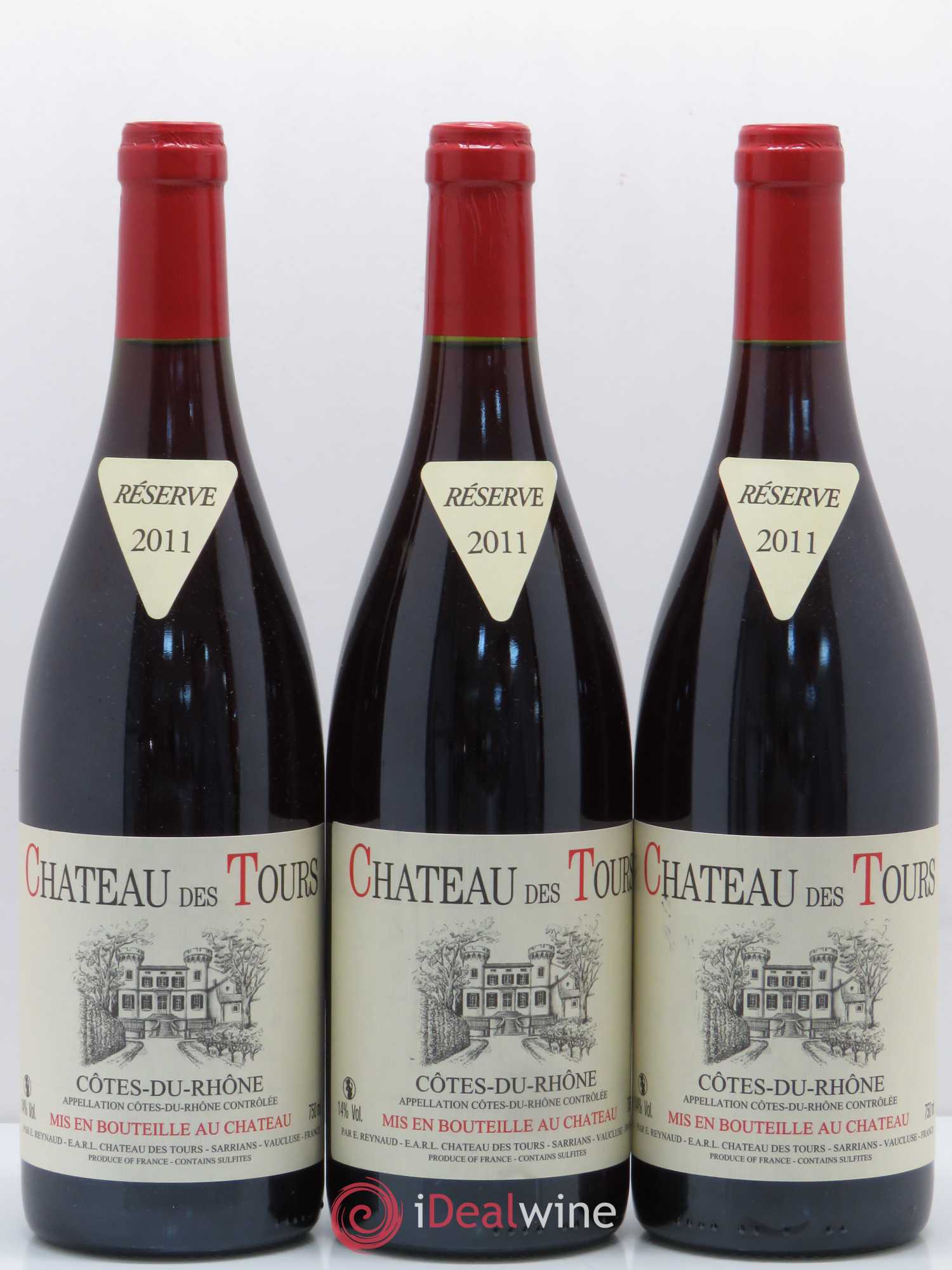 Côtes-du-Rhône Château des Tours Emmanuel Reynaud 2011 - Lot de 3 bouteilles - 0