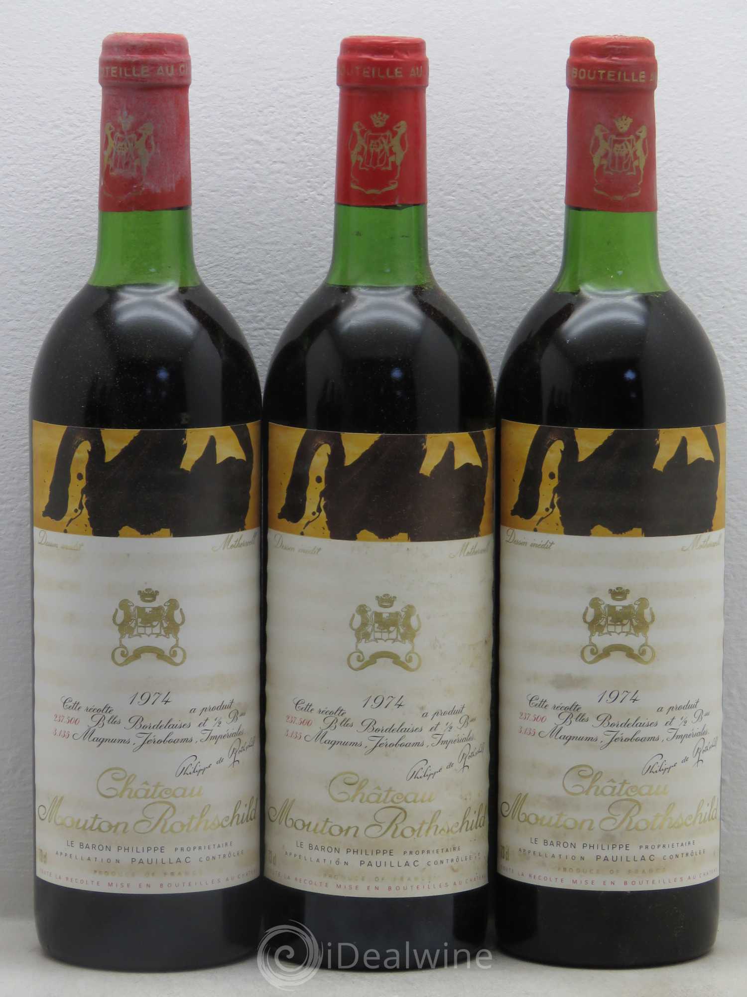 Château Mouton Rothschild 1er Grand Cru Classé 1974 - Lot de 12 bouteilles - 2
