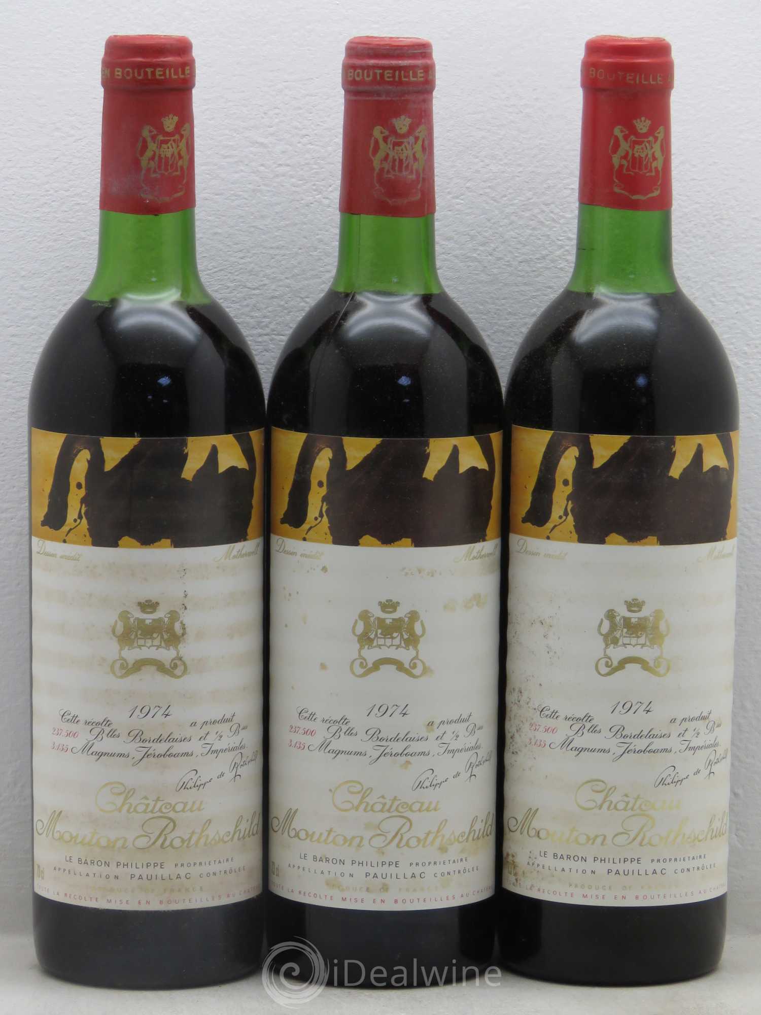 Château Mouton Rothschild 1er Grand Cru Classé 1974 - Lot de 12 bouteilles - 3