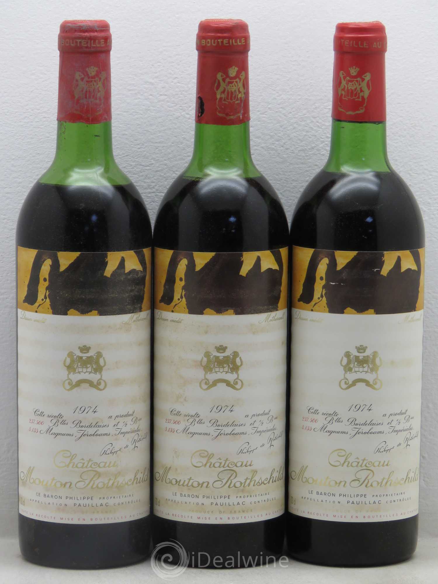 Château Mouton Rothschild 1er Grand Cru Classé 1974 - Lot de 12 bouteilles - 4