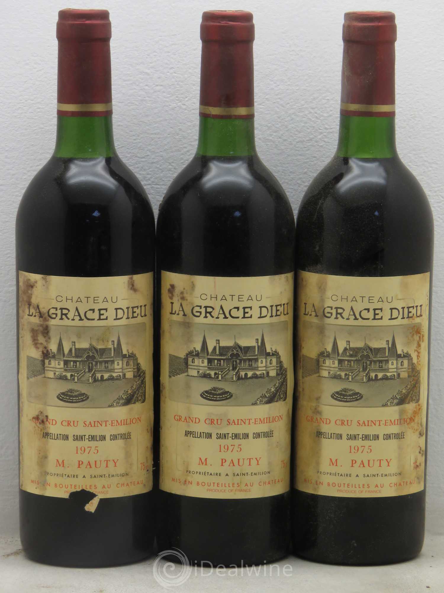 Château la Grâce Dieu 1975 - Lot de 3 bouteilles - 0