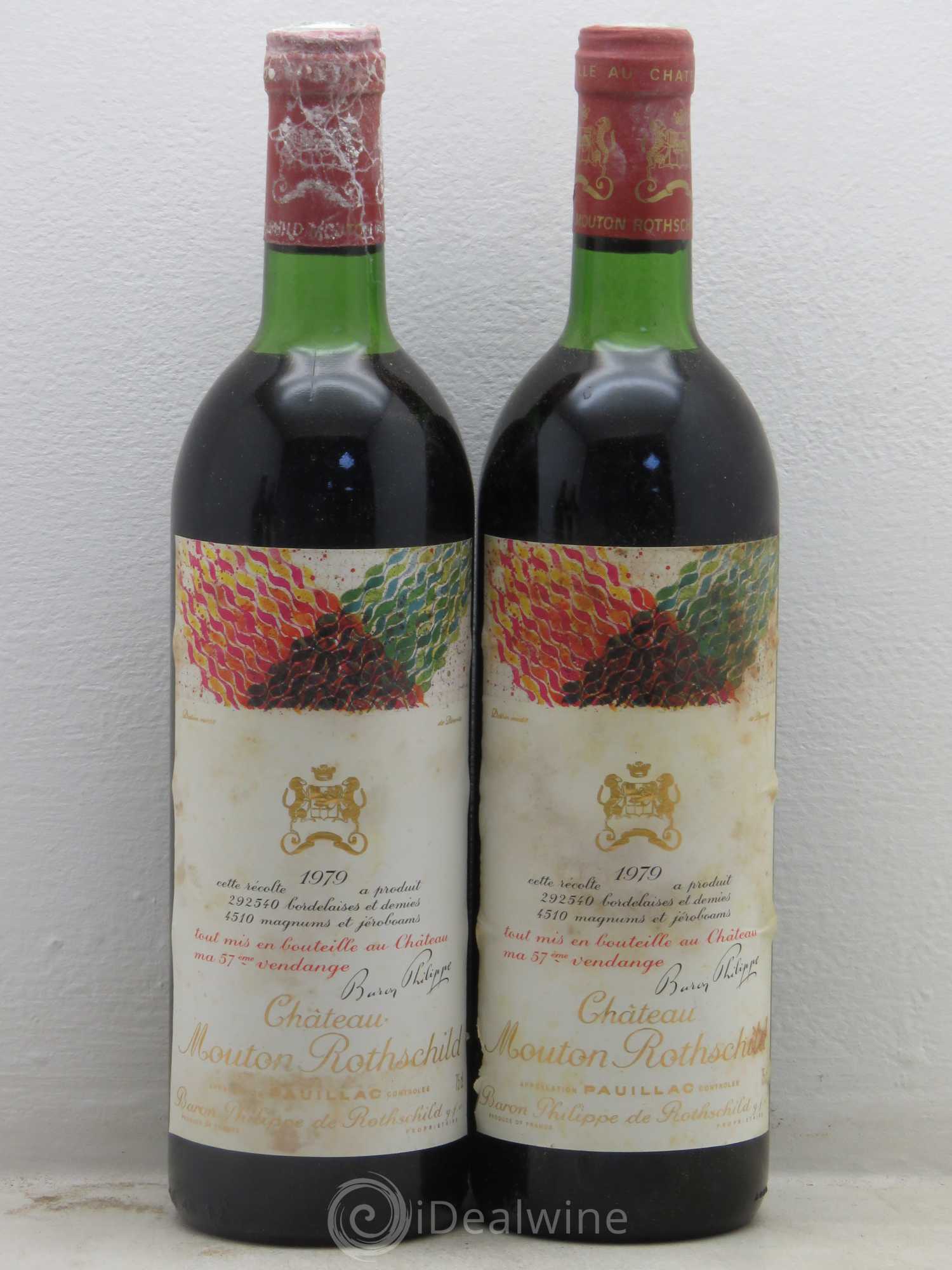 Château Mouton Rothschild 1er Grand Cru Classé 1979 - Lot de 4 bouteilles - 1