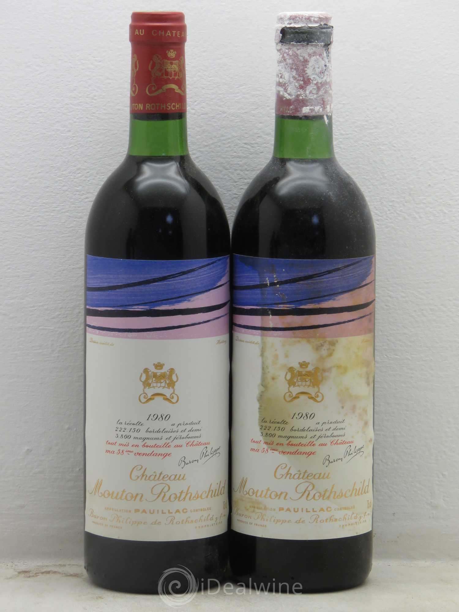 Château Mouton Rothschild 1er Grand Cru Classé 1980 - Lot de 4 bouteilles - 1