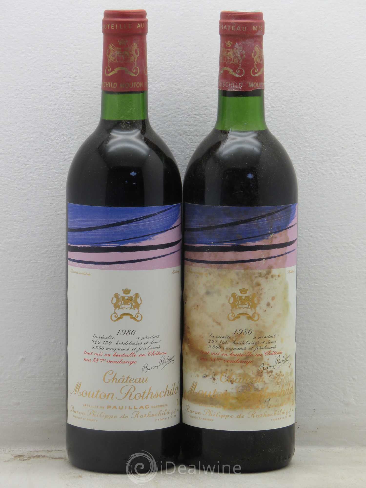 Château Mouton Rothschild 1er Grand Cru Classé 1980 - Lot de 4 bouteilles - 2