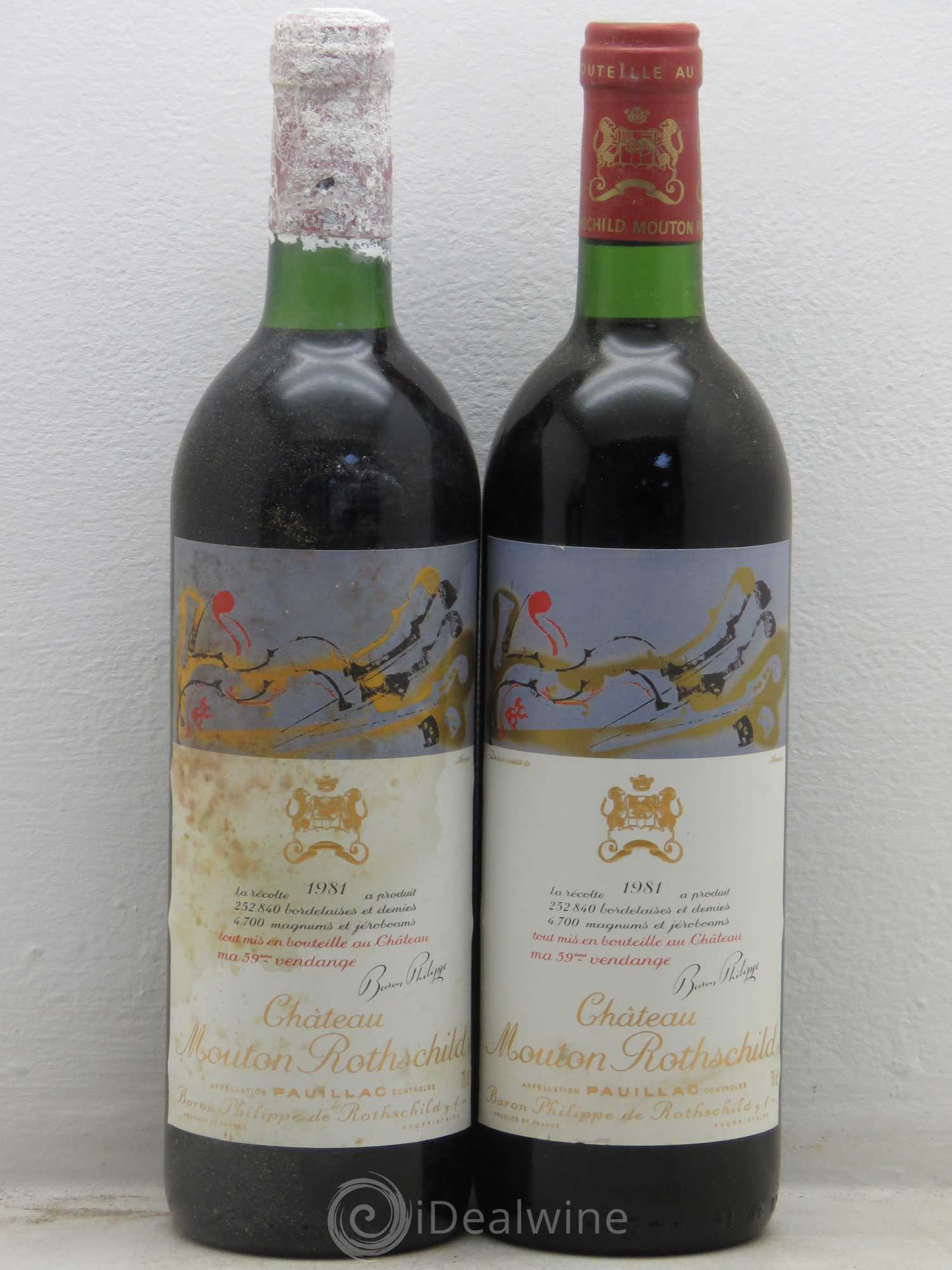 Château Mouton Rothschild 1er Grand Cru Classé 1981 - Lot de 4 bouteilles - 1