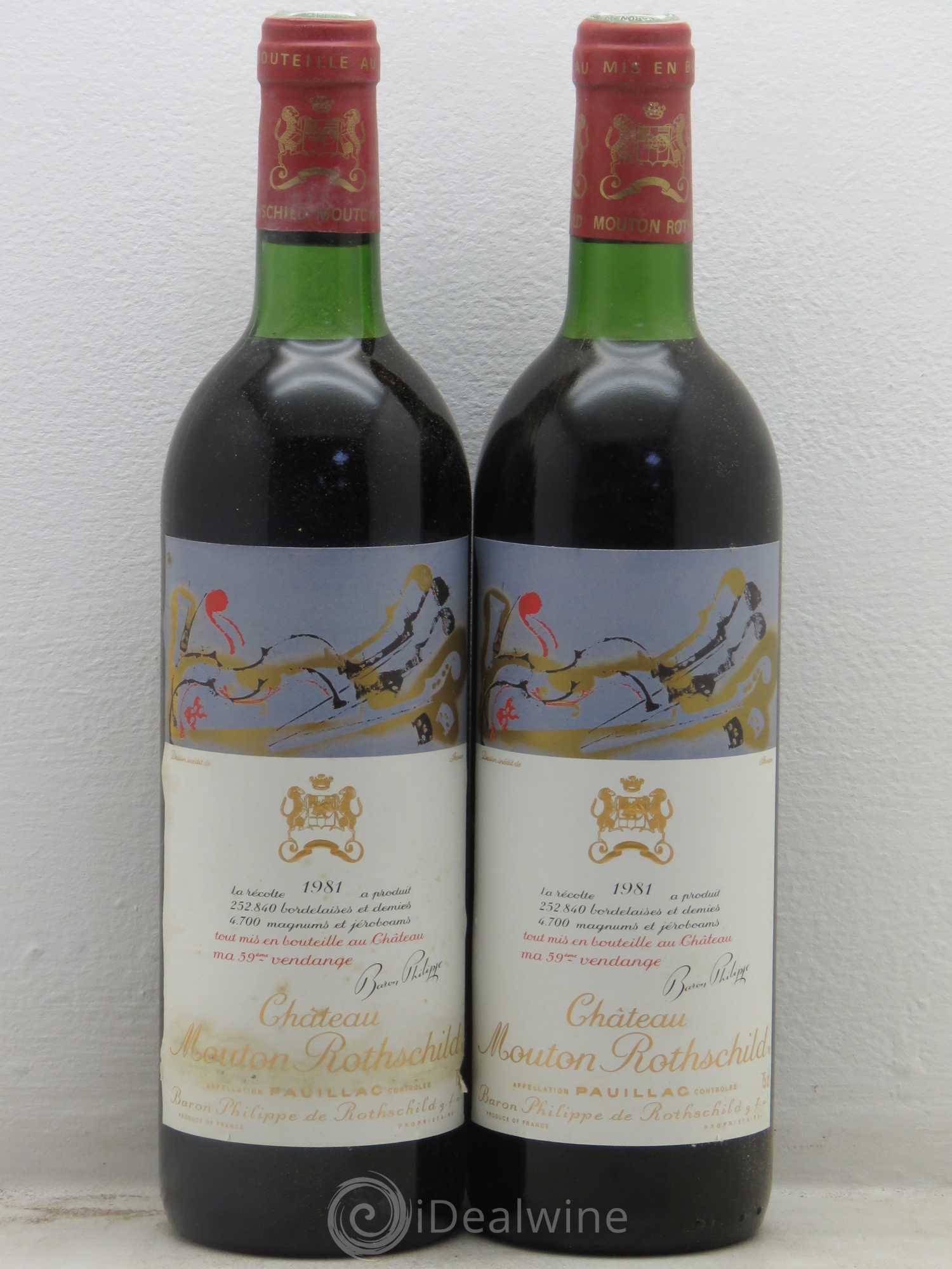 Château Mouton Rothschild 1er Grand Cru Classé 1981 - Lot de 4 bouteilles - 2