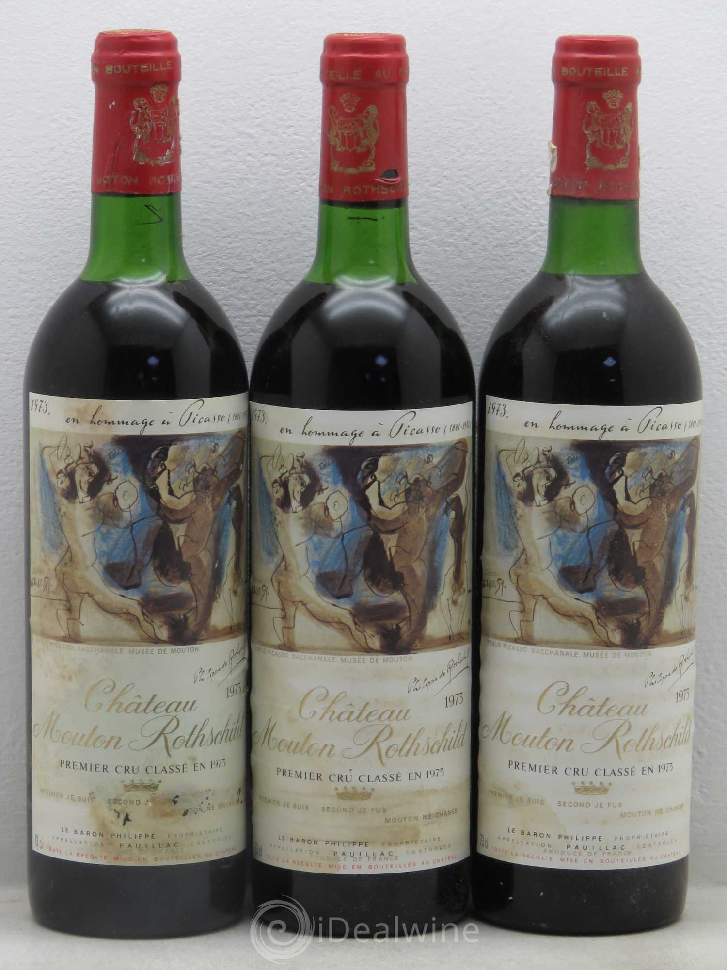 Château Mouton Rothschild 1er Grand Cru Classé 1973 - Lot de 6 bouteilles - 2