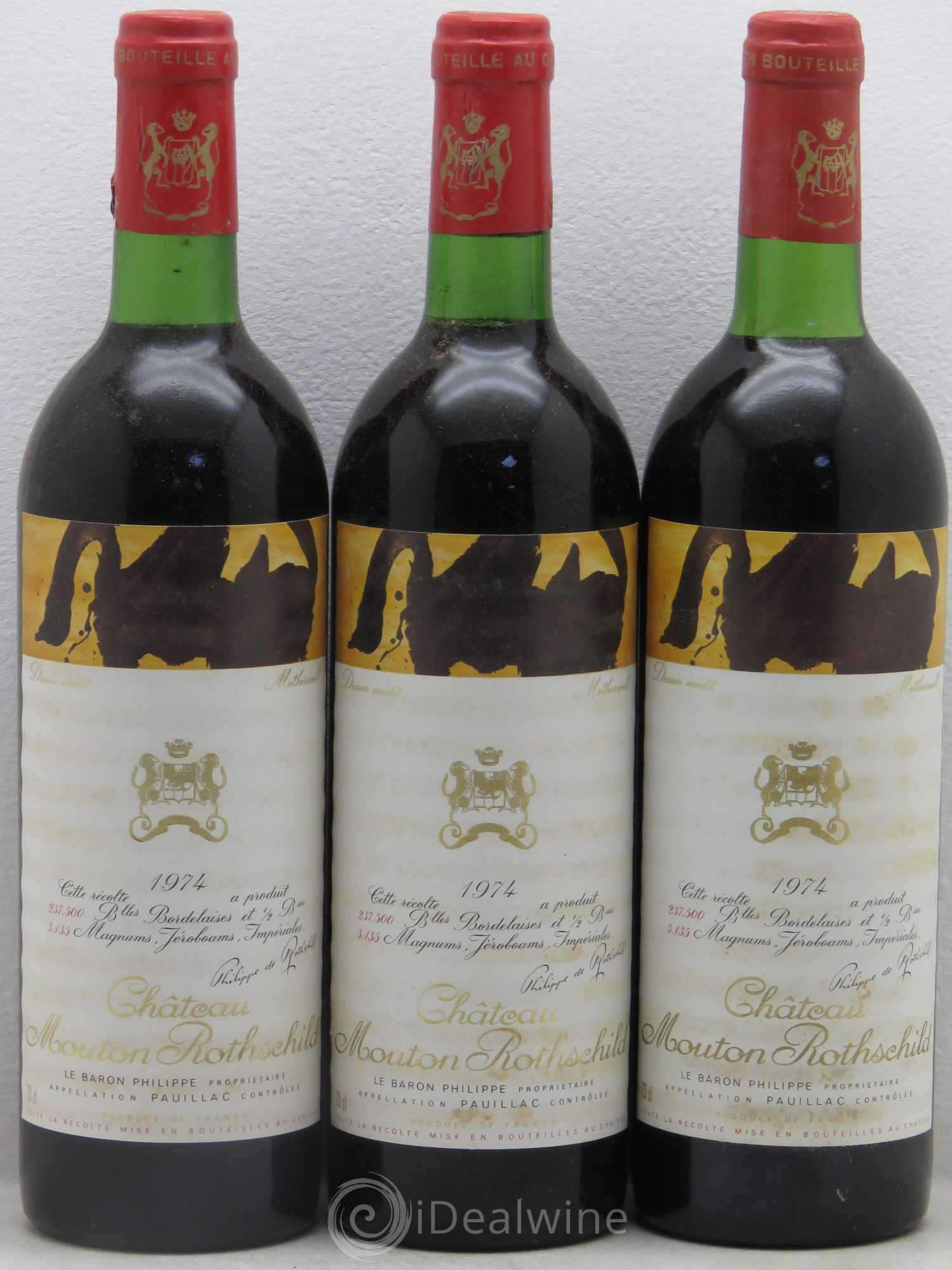 Château Mouton Rothschild 1er Grand Cru Classé 1974 - Lot de 6 bouteilles - 2