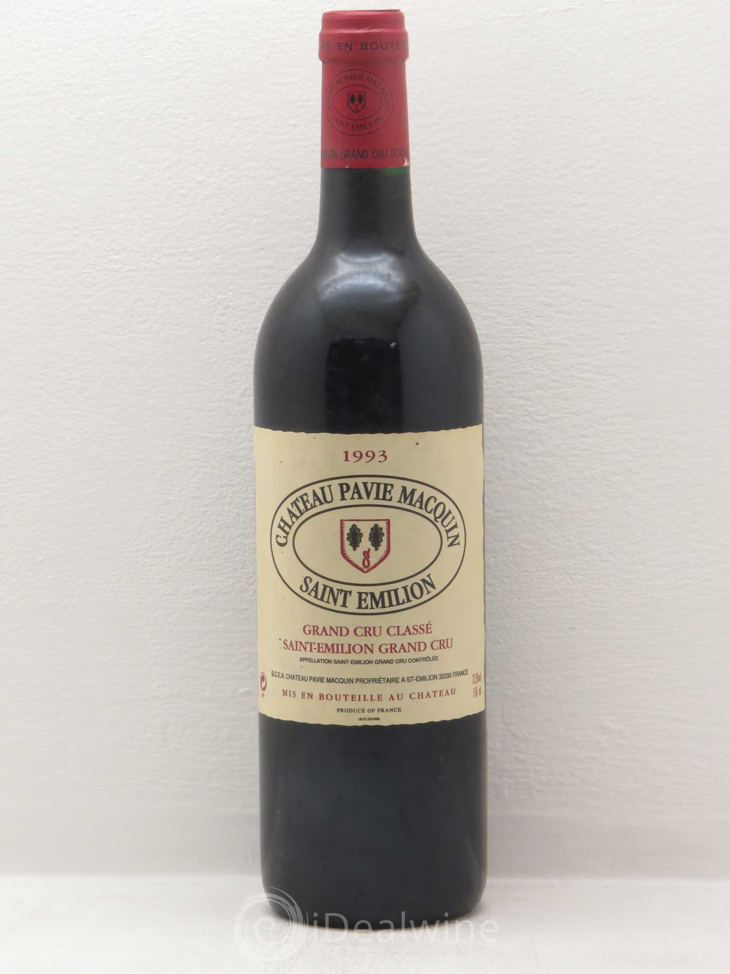Château Pavie Macquin 1er Grand Cru Classé B 1993 - Lot de 1 bouteille - 0