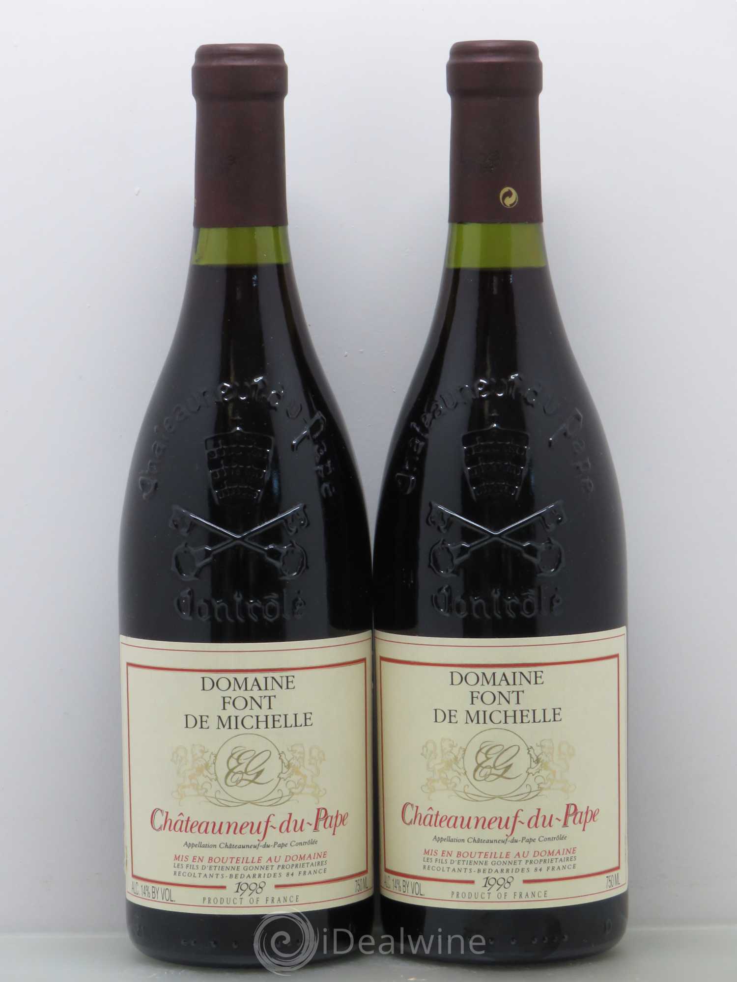 Châteauneuf-du-Pape Domaine Font de Michelle Famille Gonnet 1998 - Lot de 2 bouteilles - 0