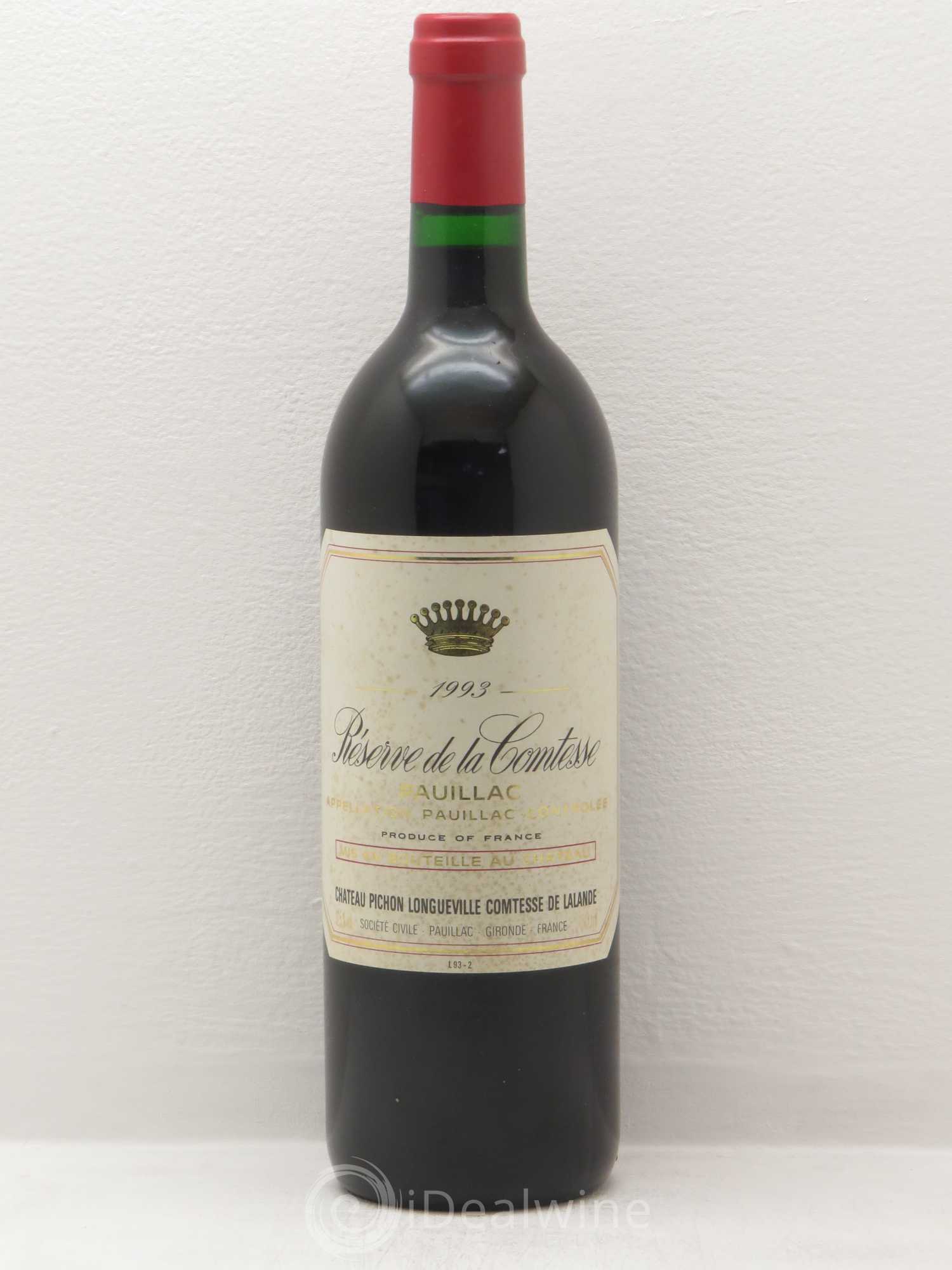 Réserve de la Comtesse Second Vin 1993 - Lot de 1 bouteille - 0