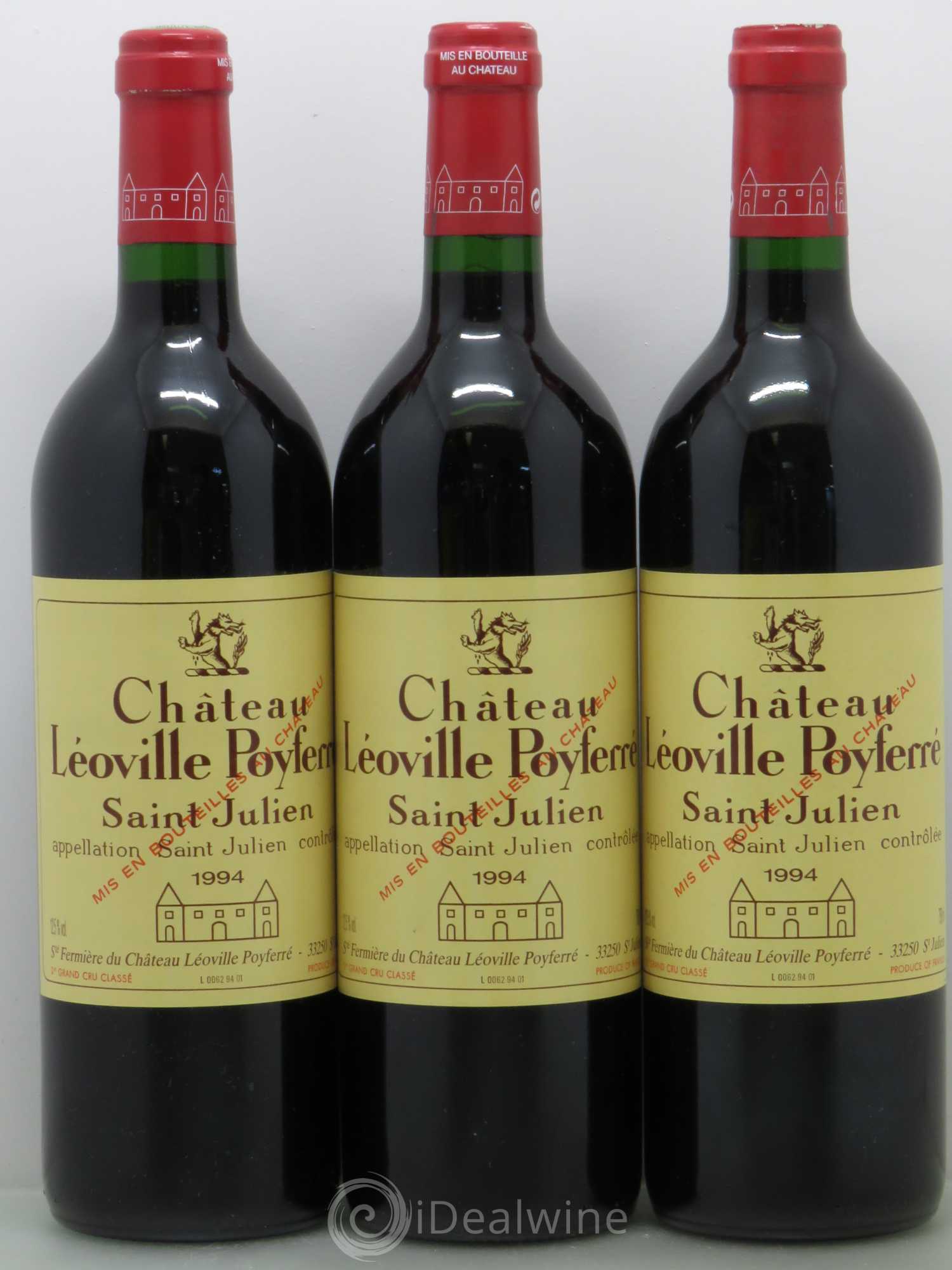 Château Léoville Poyferré 2ème Grand Cru Classé 1994 - Lot de 3 bouteilles - 0