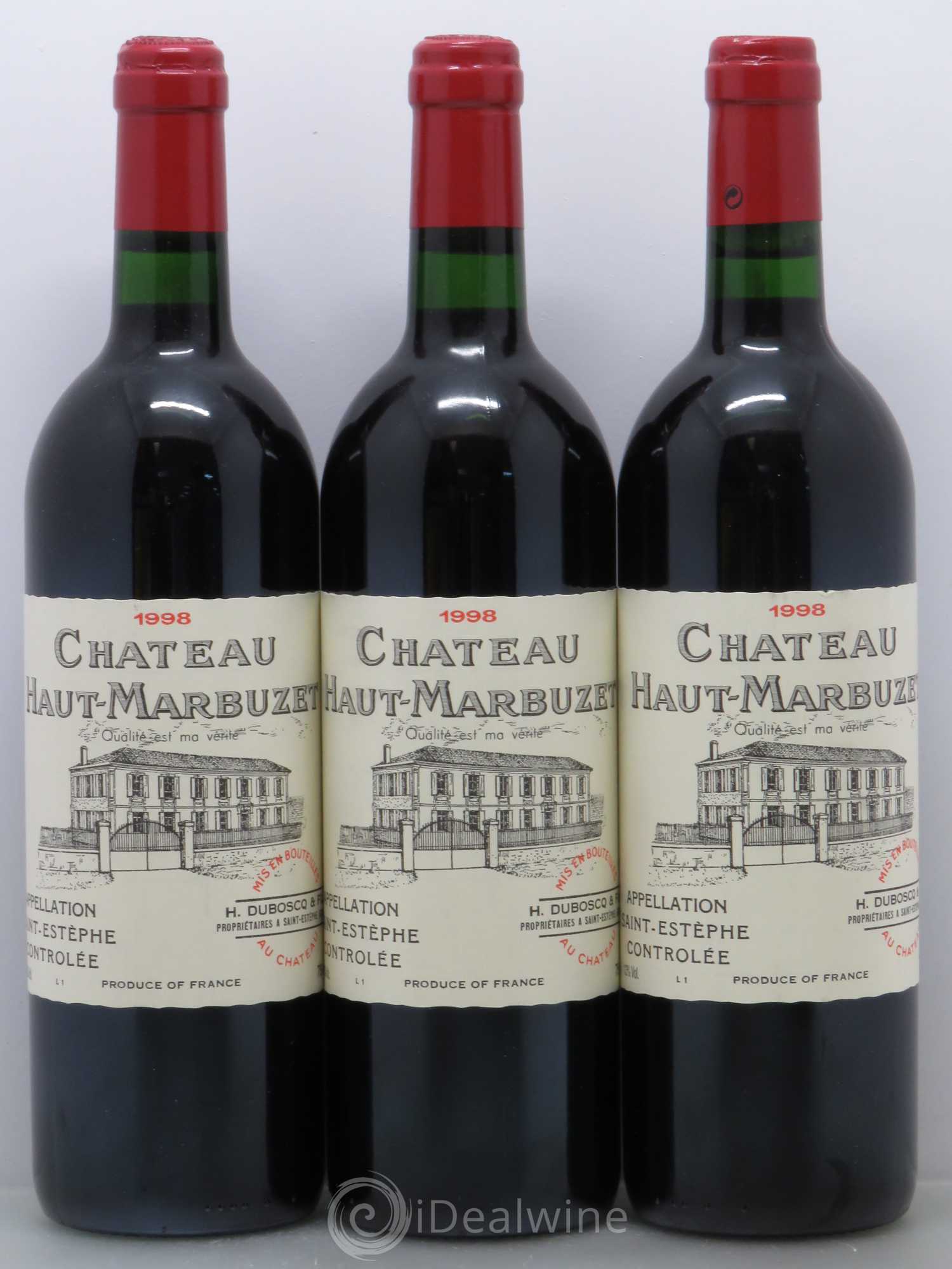 Château Haut Marbuzet 1998 - Lot de 6 bouteilles - 1