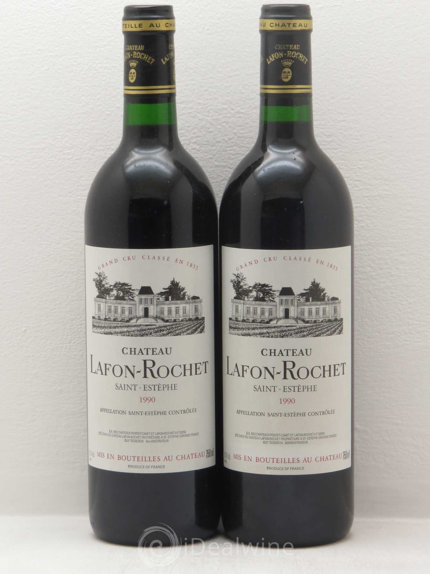 Château Lafon Rochet 4ème Grand Cru Classé 1990 - Lot de 2 bouteilles - 0