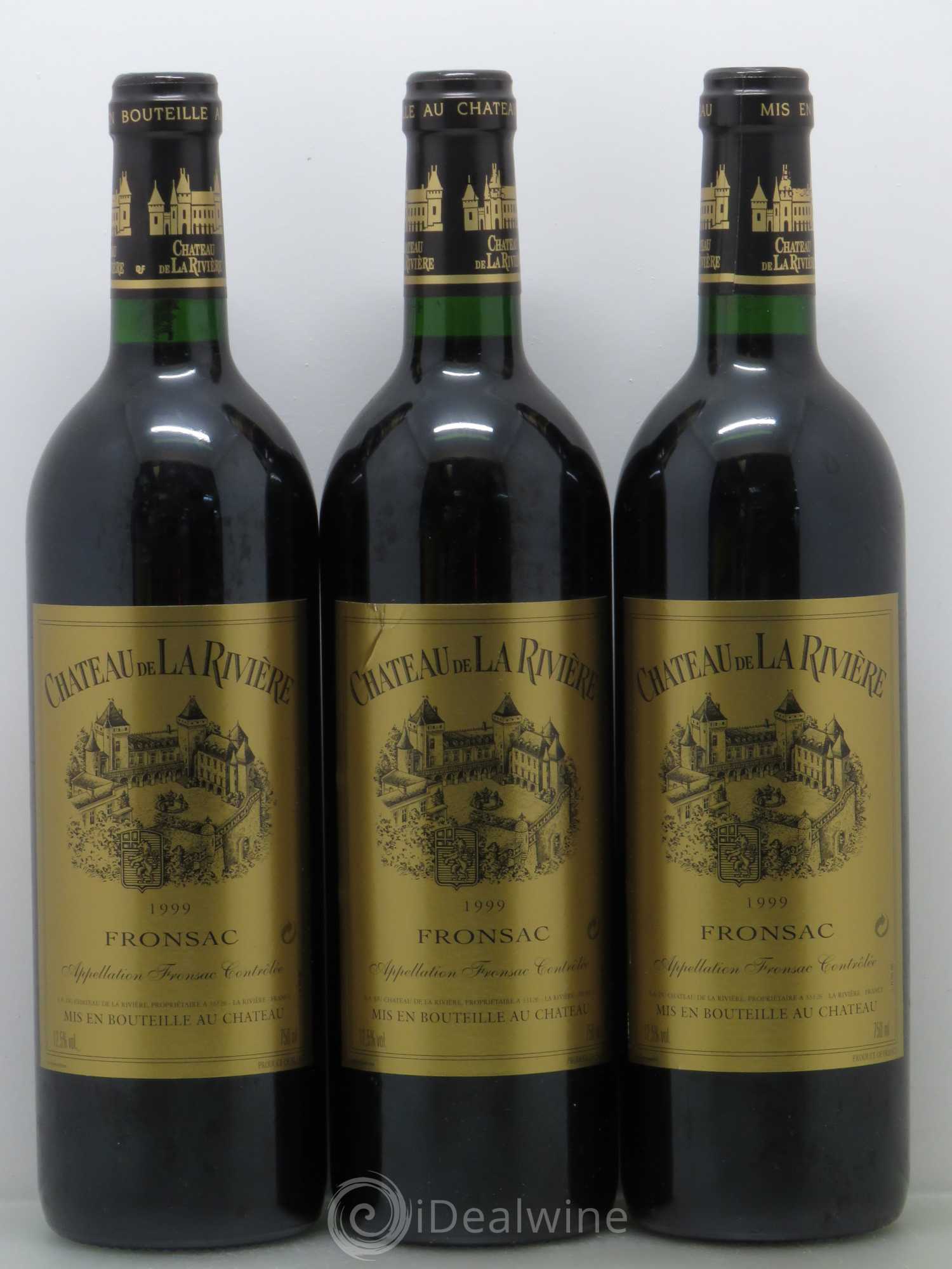 Château de La Rivière 1999 - Posten von 3 Flaschen - 0