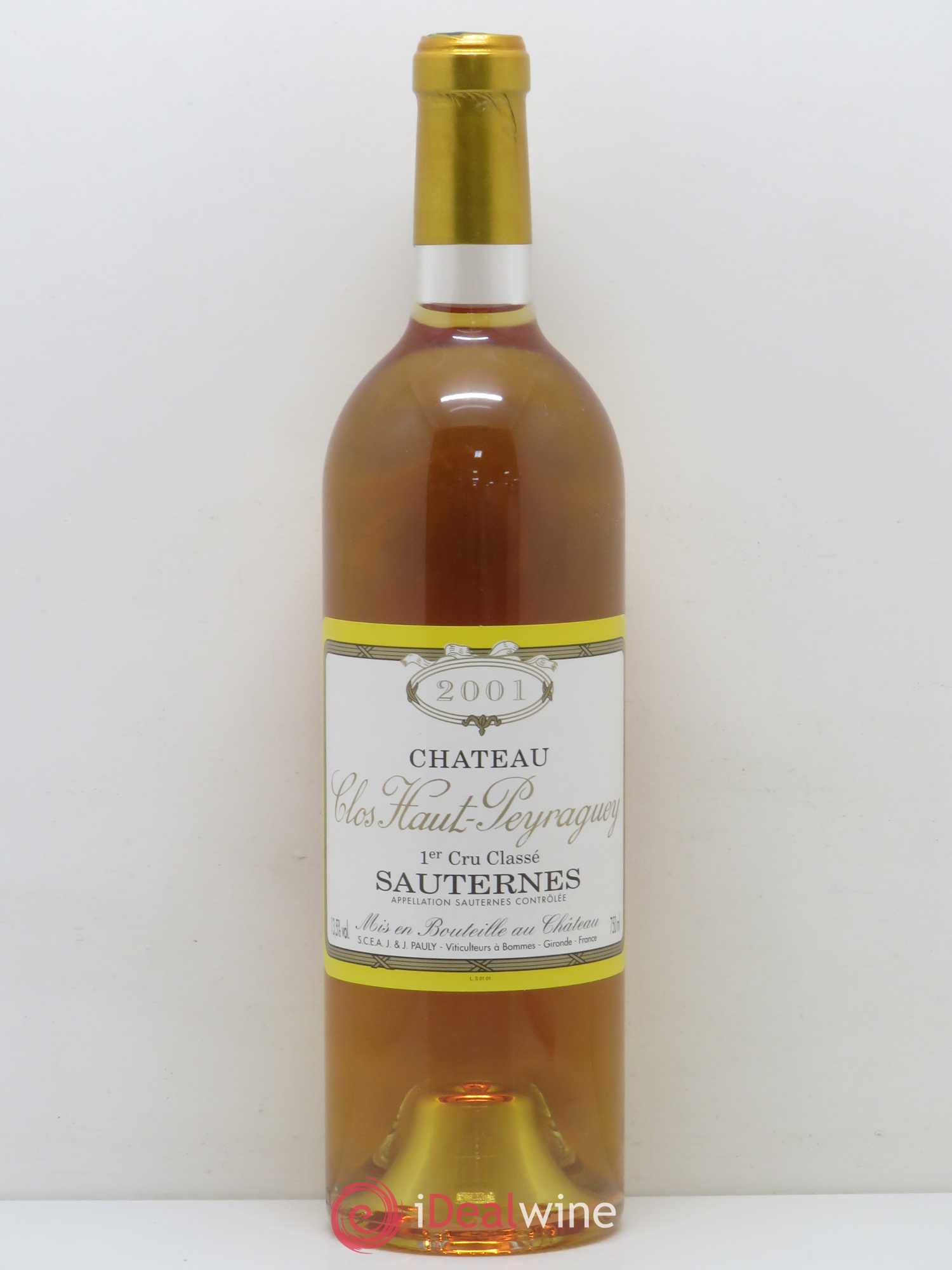 Clos Haut-Peyraguey 1er Grand Cru Classé 2001 - Lotto di 1 bottiglia - 0