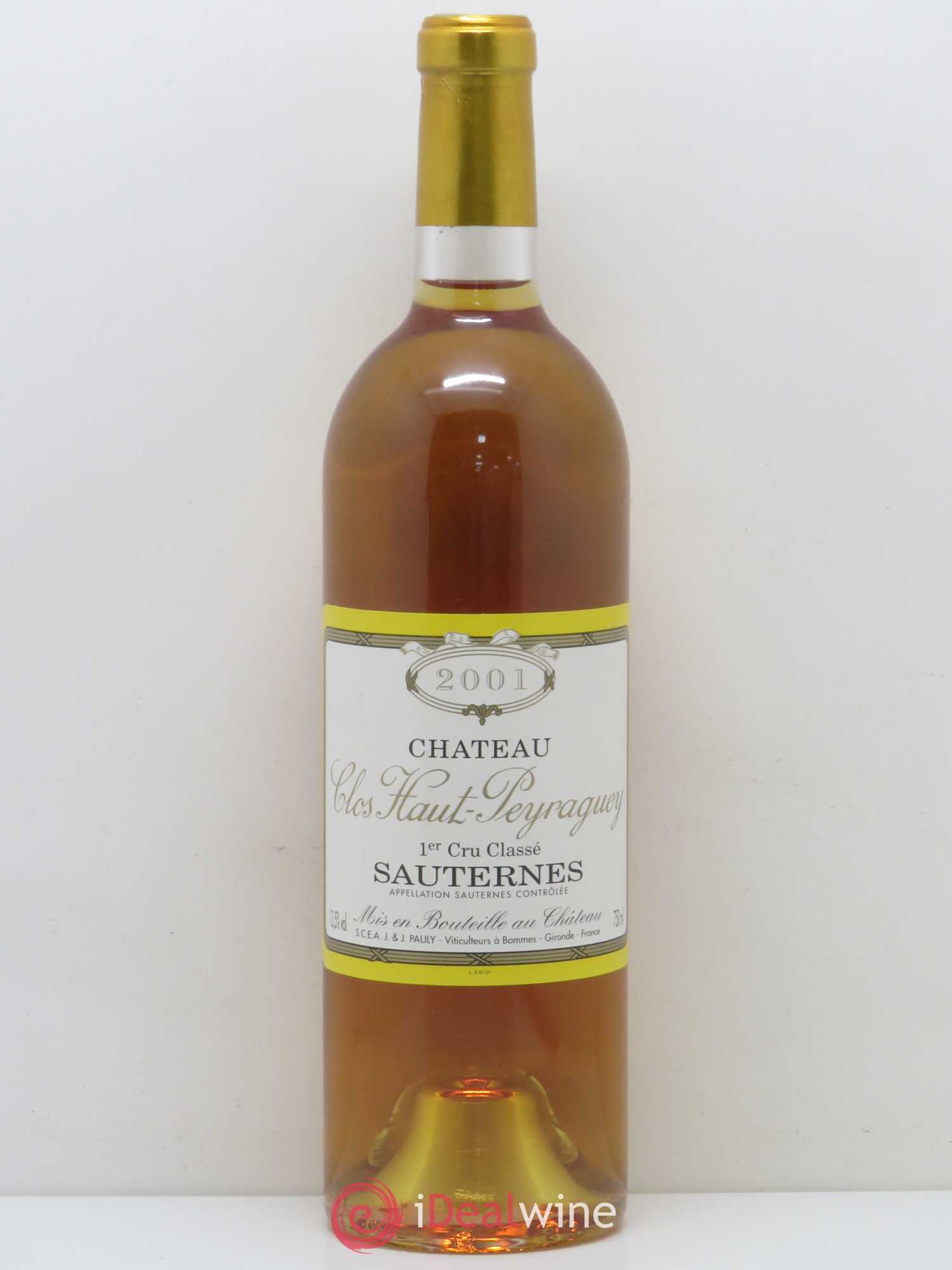 Clos Haut-Peyraguey 1er Grand Cru Classé 2001 - Lotto di 1 bottiglia - 0