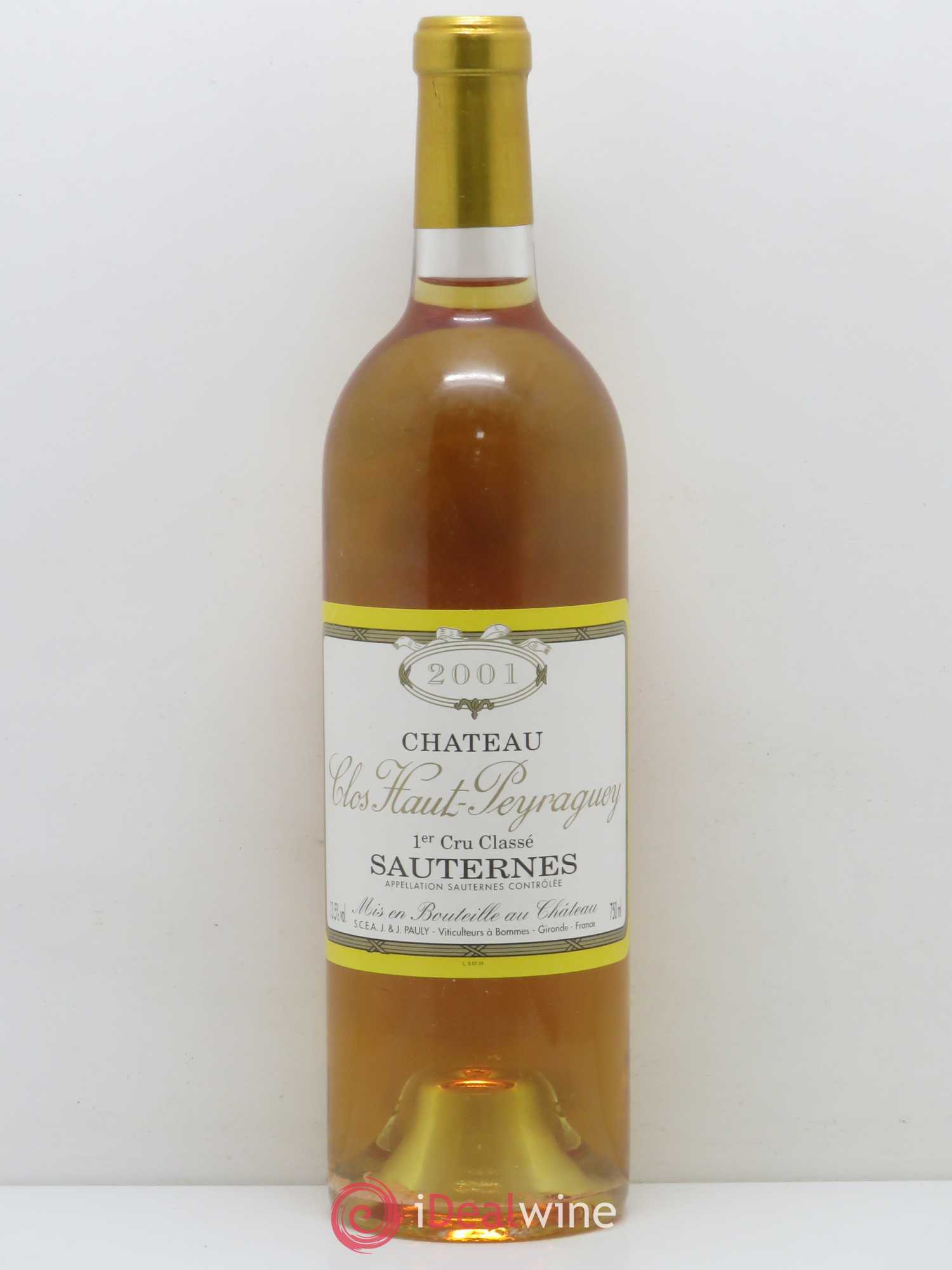 Clos Haut-Peyraguey 1er Grand Cru Classé 2001 - Lotto di 1 bottiglia - 0