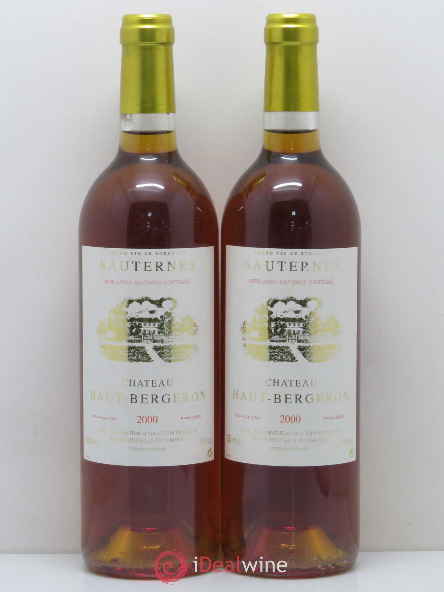 Château Haut-Bergeron 2000 - Lotto di 2 bottiglie - 0
