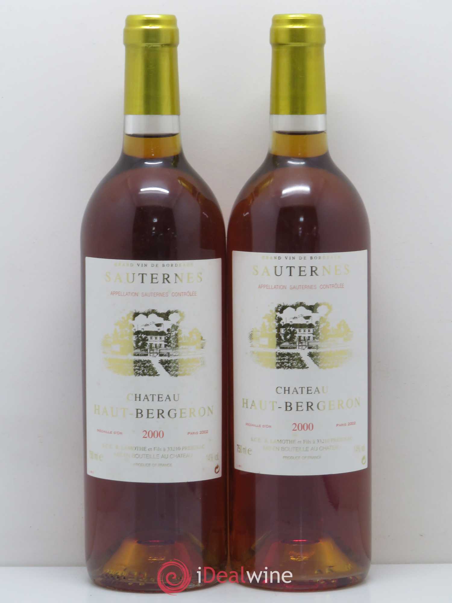 Château Haut-Bergeron 2000 - Lotto di 2 bottiglie - 0