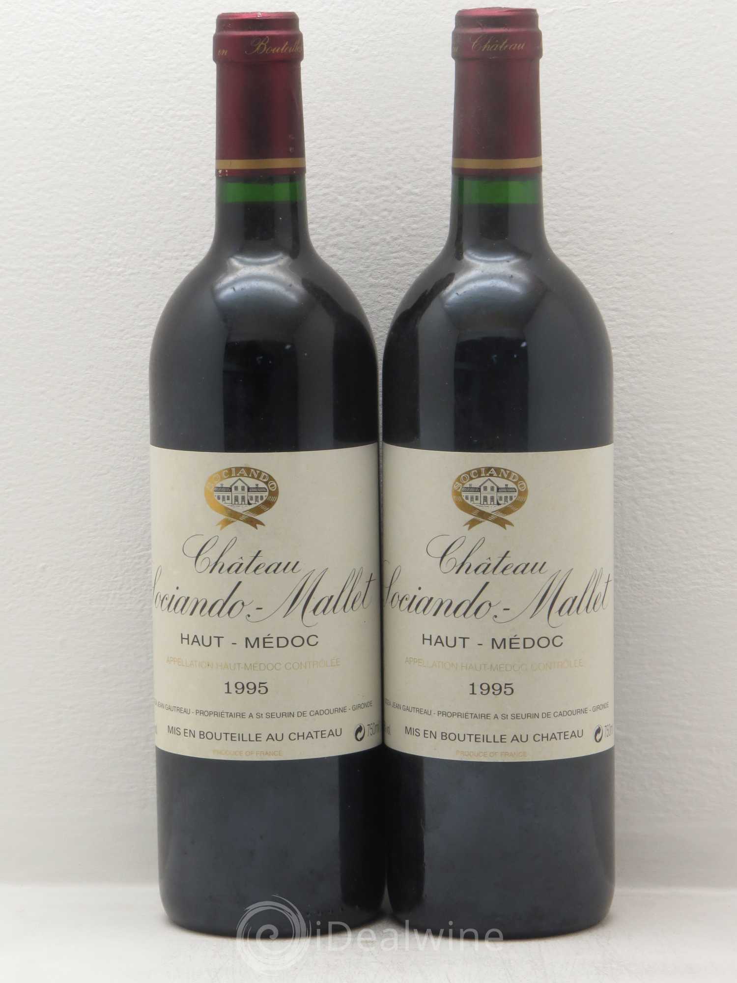 Château Sociando Mallet 1995 - Lot de 2 bouteilles - 0