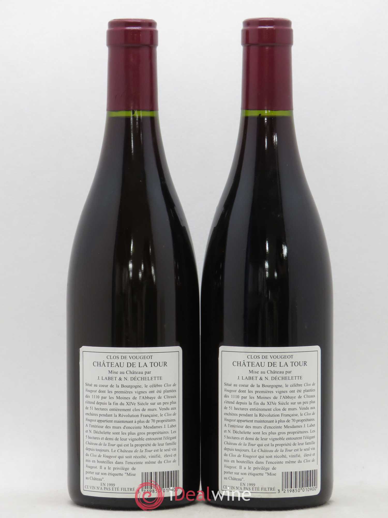 Clos de Vougeot Grand Cru Château de La Tour 1999 - Lot de 2 bouteilles - 1