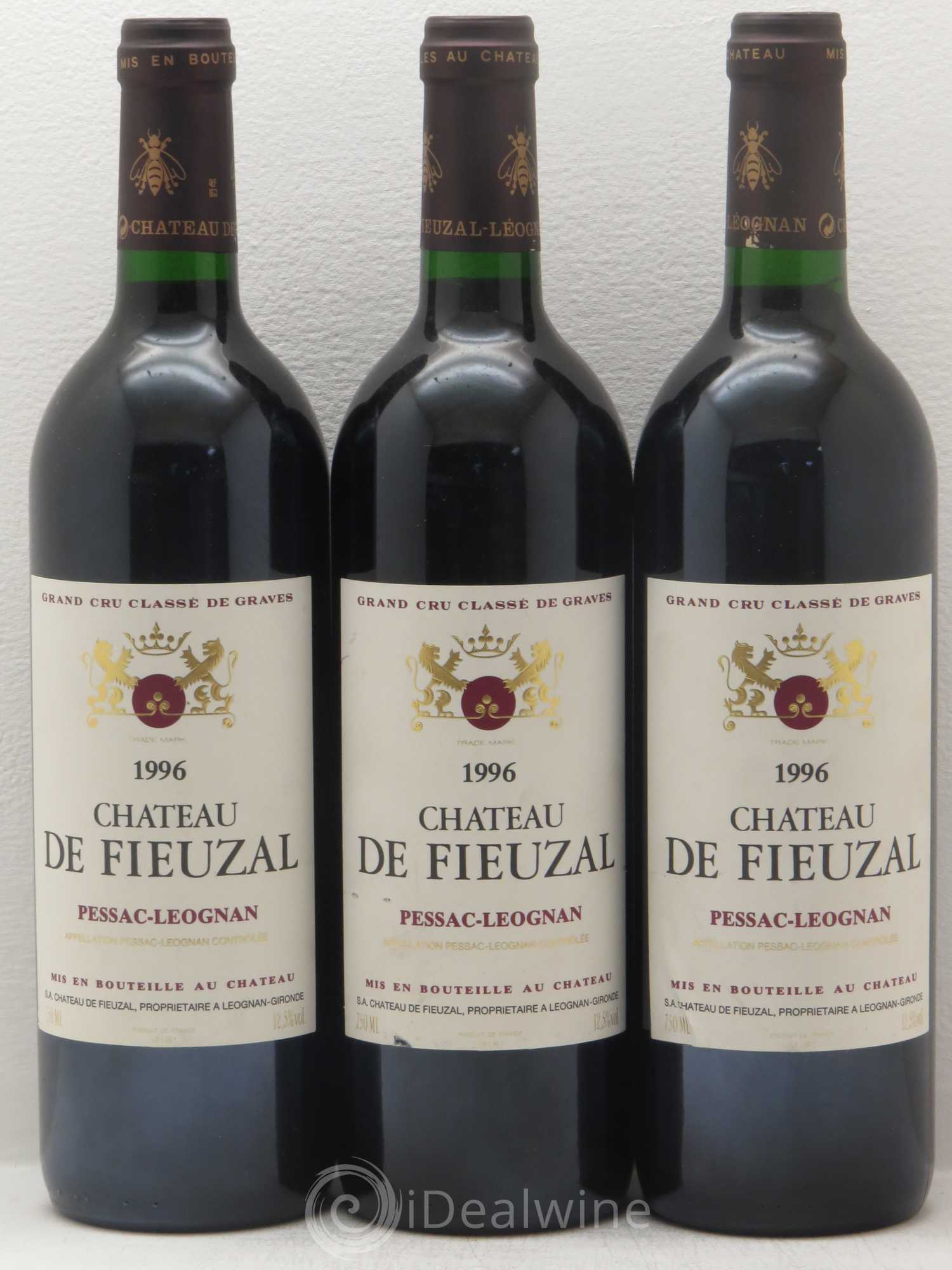 Château de Fieuzal Cru Classé de Graves 1996 - Lot de 3 bouteilles - 0