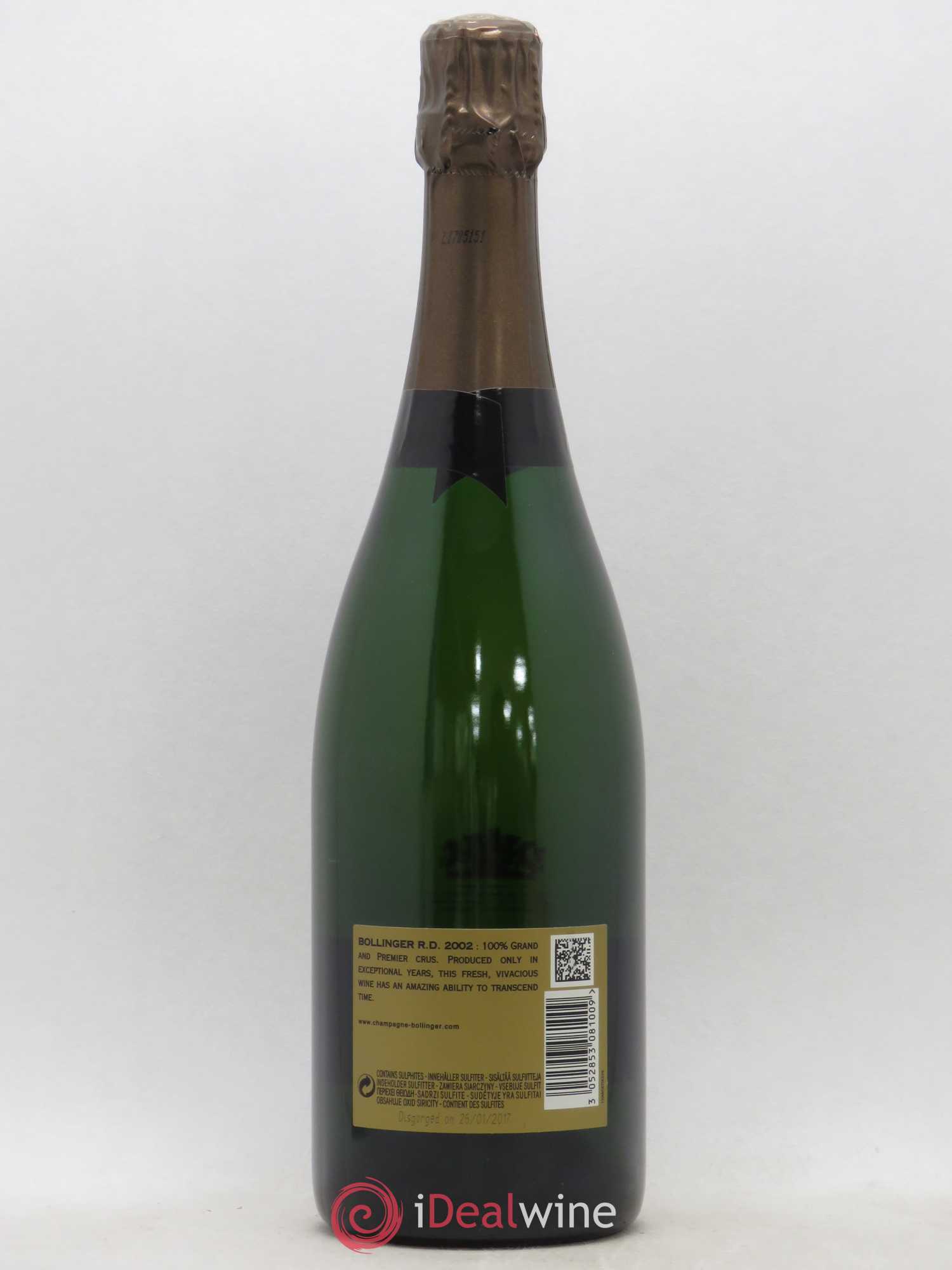 R.D. Extra-Brut Bollinger 2002 - Lot de 1 bouteille - 1