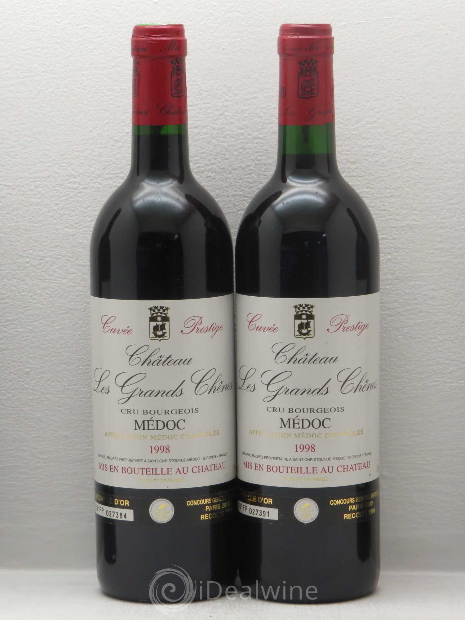 Médoc Les Grands Chênes cuvee prestige (sans prix de reserve) 1998 - Posten von 4 Flaschen - 1