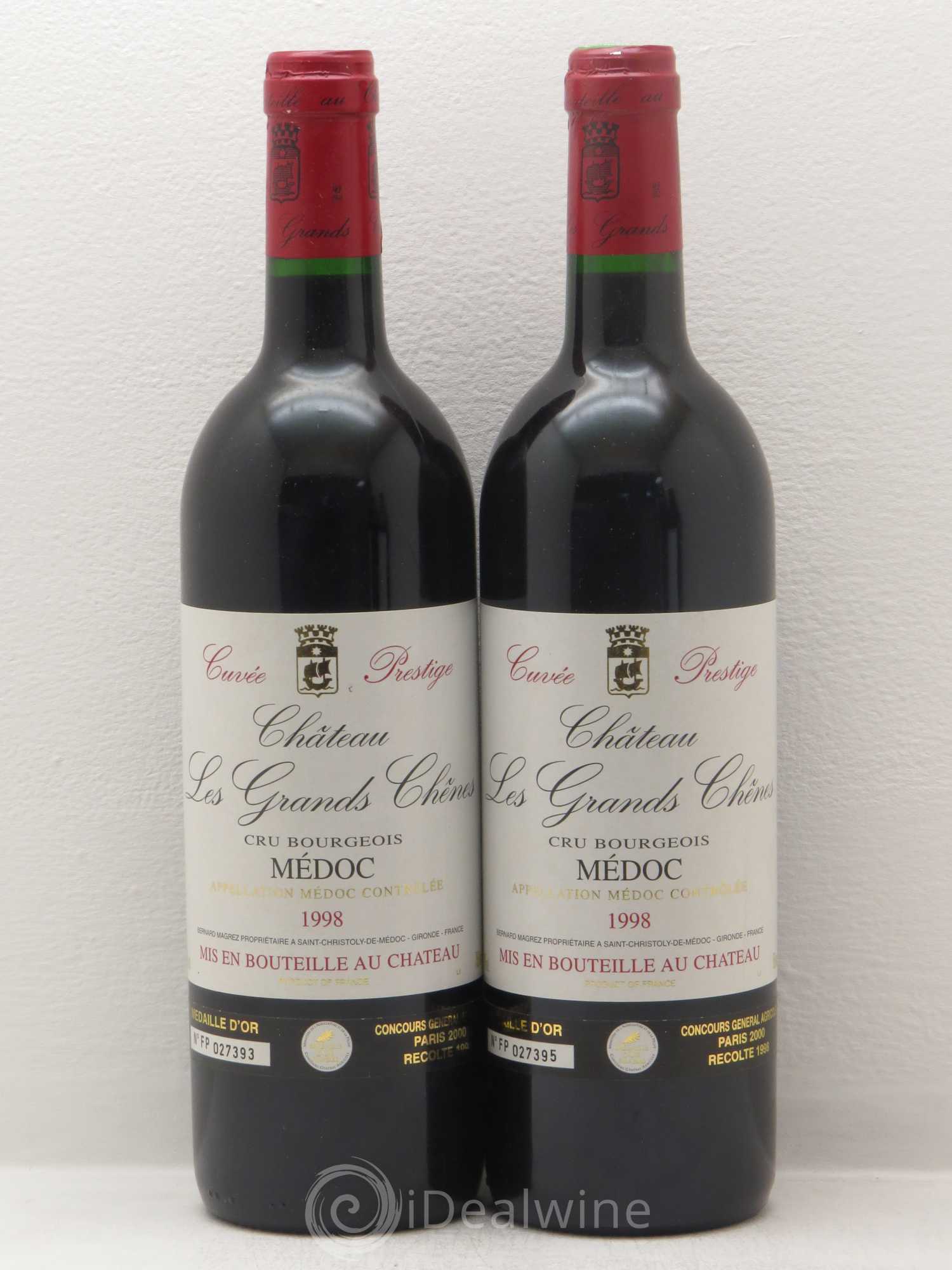Médoc Les Grands Chênes cuvee prestige (sans prix de reserve) 1998 - Posten von 4 Flaschen - 2