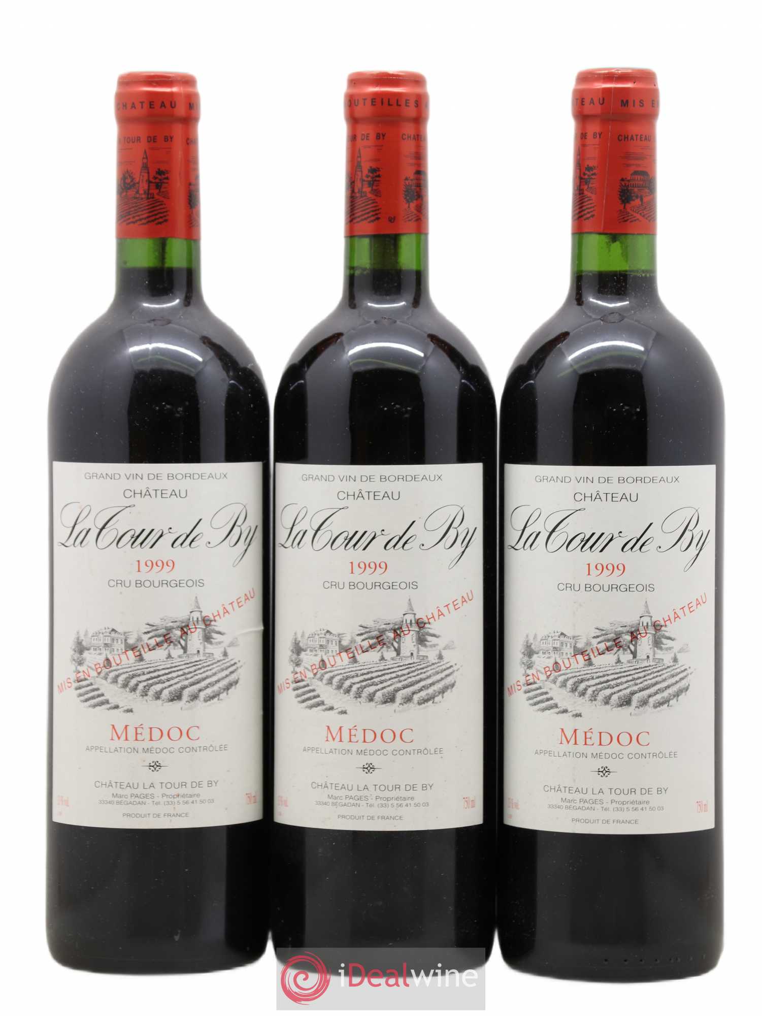 Château La Tour de By Cru Bourgeois 1999 - Lot de 3 bouteilles - 0