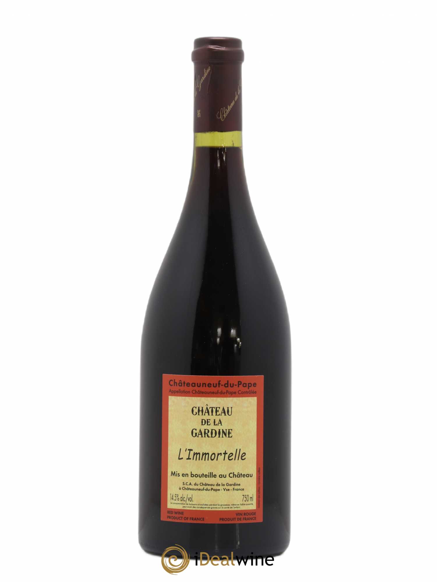 Châteauneuf-du-Pape Château de La Gardine L'Immortelle Famille Brunel 2001 - Lot de 1 bouteille - 1