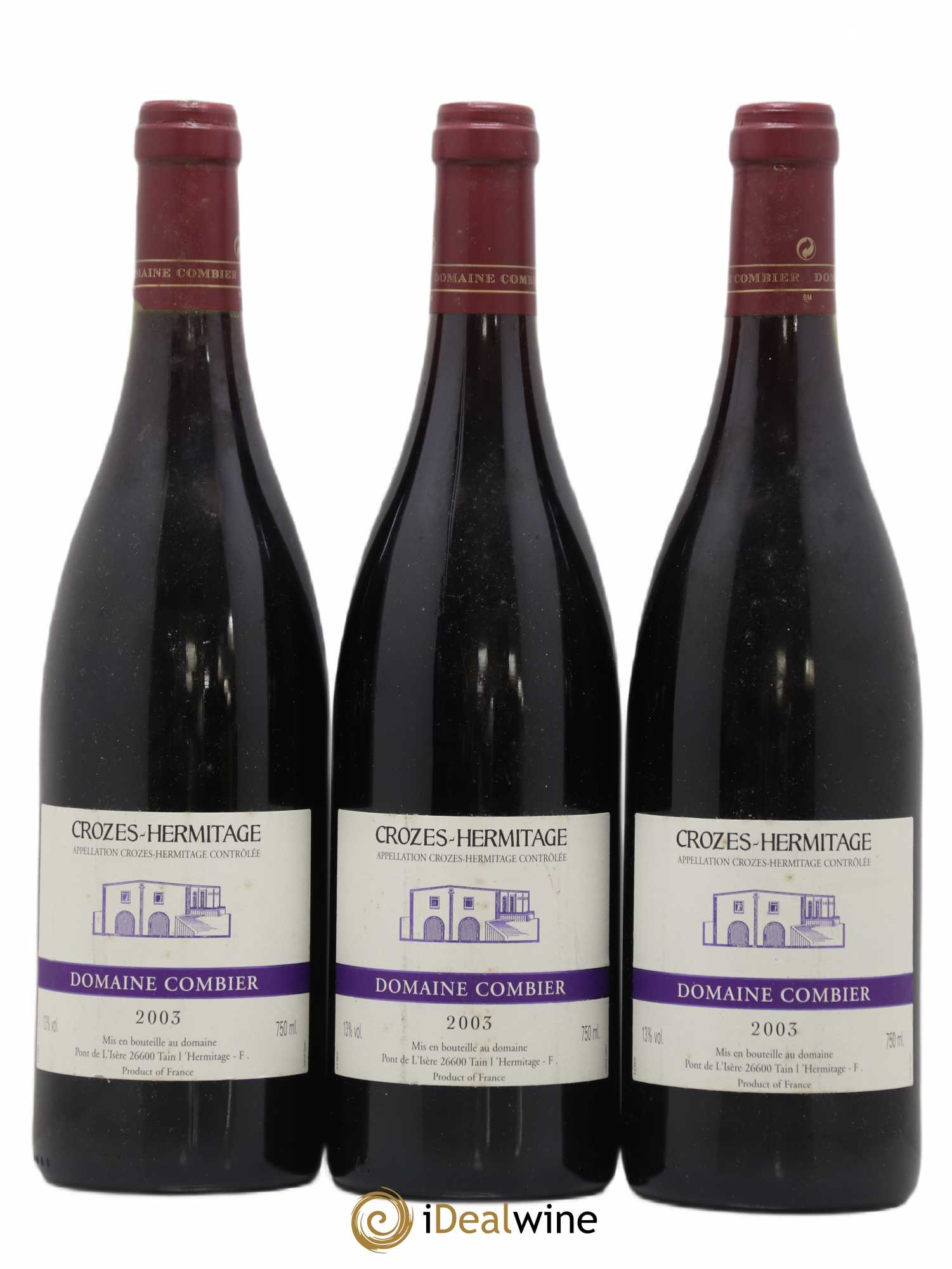 Crozes-Hermitage Combier 2003 - Lot de 3 bouteilles - 0