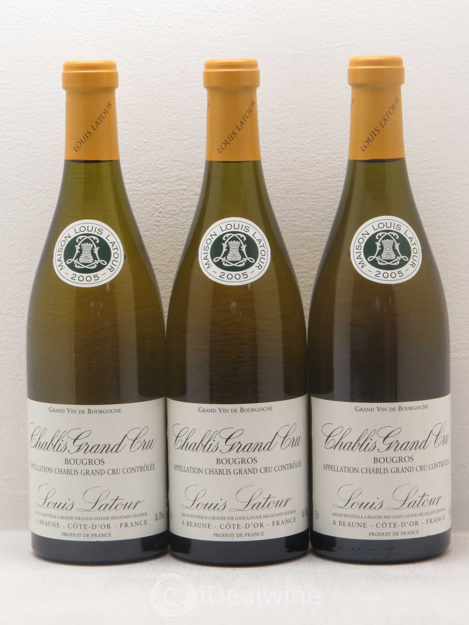 Chablis Grand Cru Louis Latour Bougros 2005 - Posten von 3 Flaschen - 0