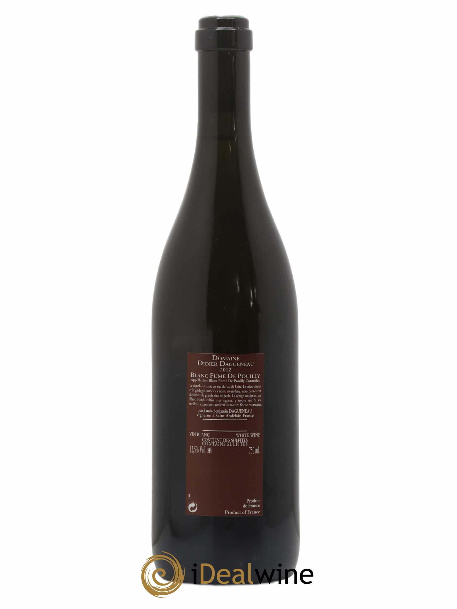 Vin de France (anciennement Pouilly-Fumé) Pur Sang Dagueneau (Domaine Didier - Louis-Benjamin) 2012 - Lot de 1 bouteille - 1