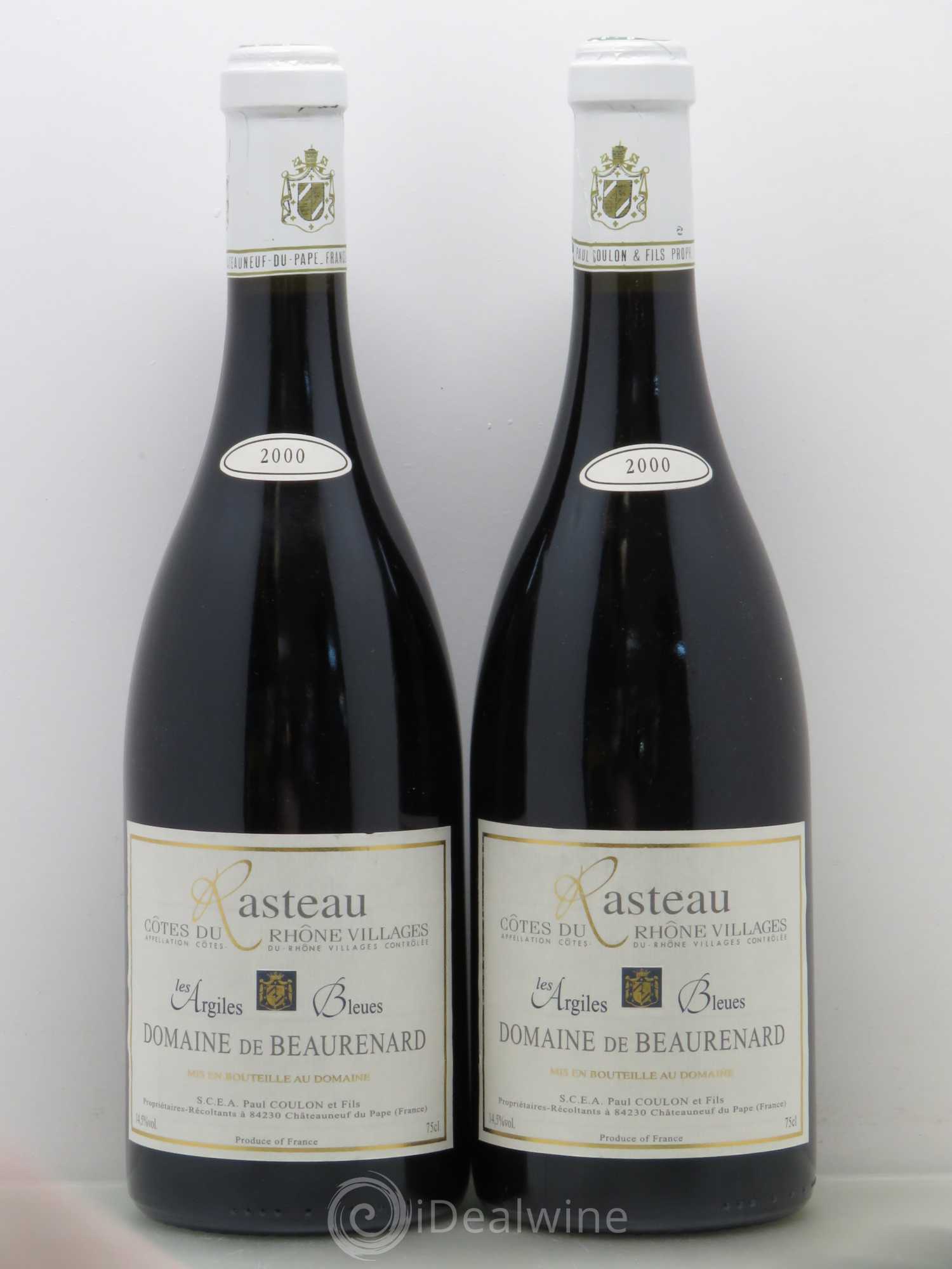Rasteau Argiles Bleues Beaurenard (Domaine de) 2000 - Lot de 2 bouteilles - 0