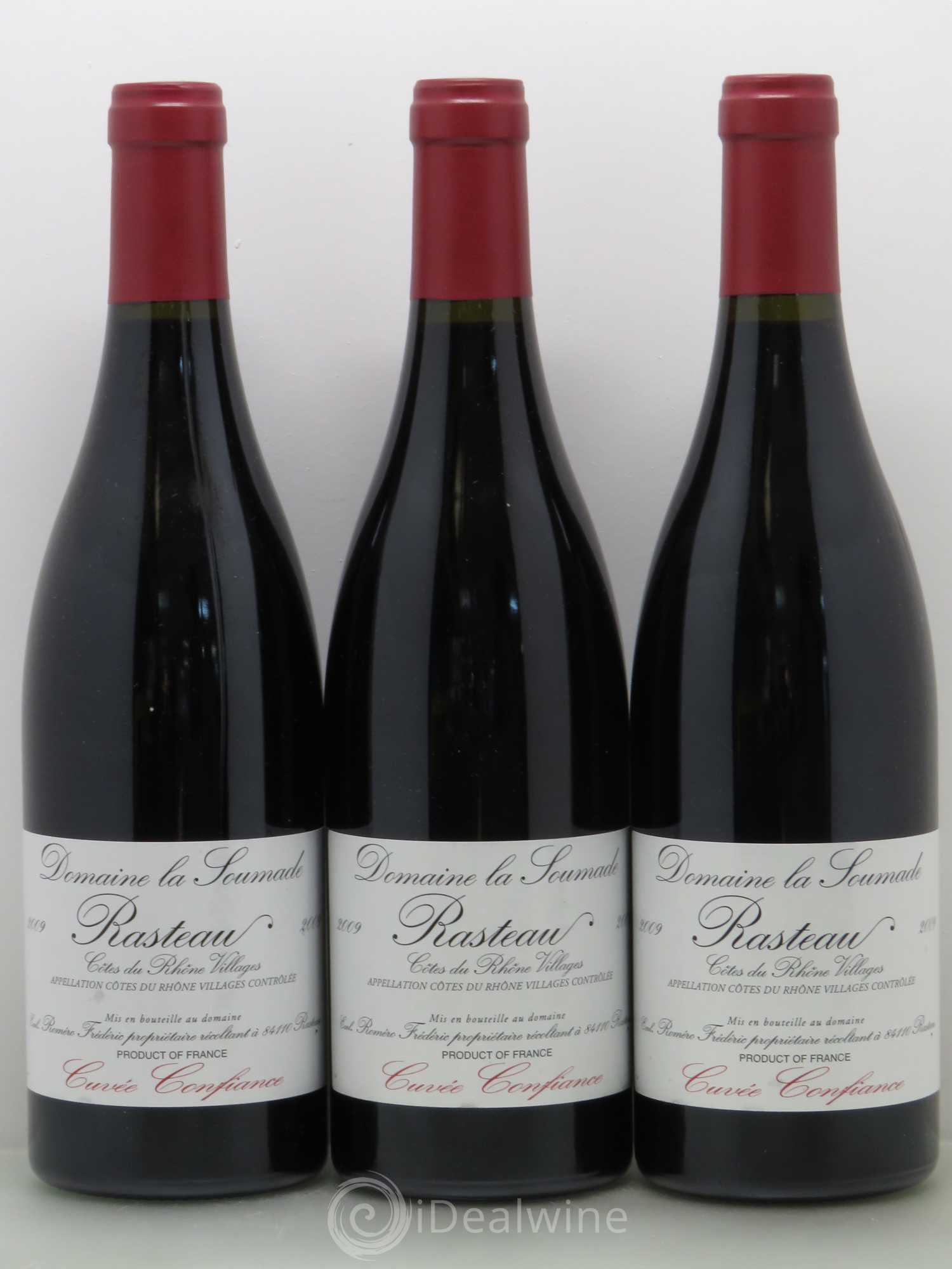 Rasteau Cuvée Confiance La Soumade (Domaine) 2009 - Lot de 3 bouteilles - 0