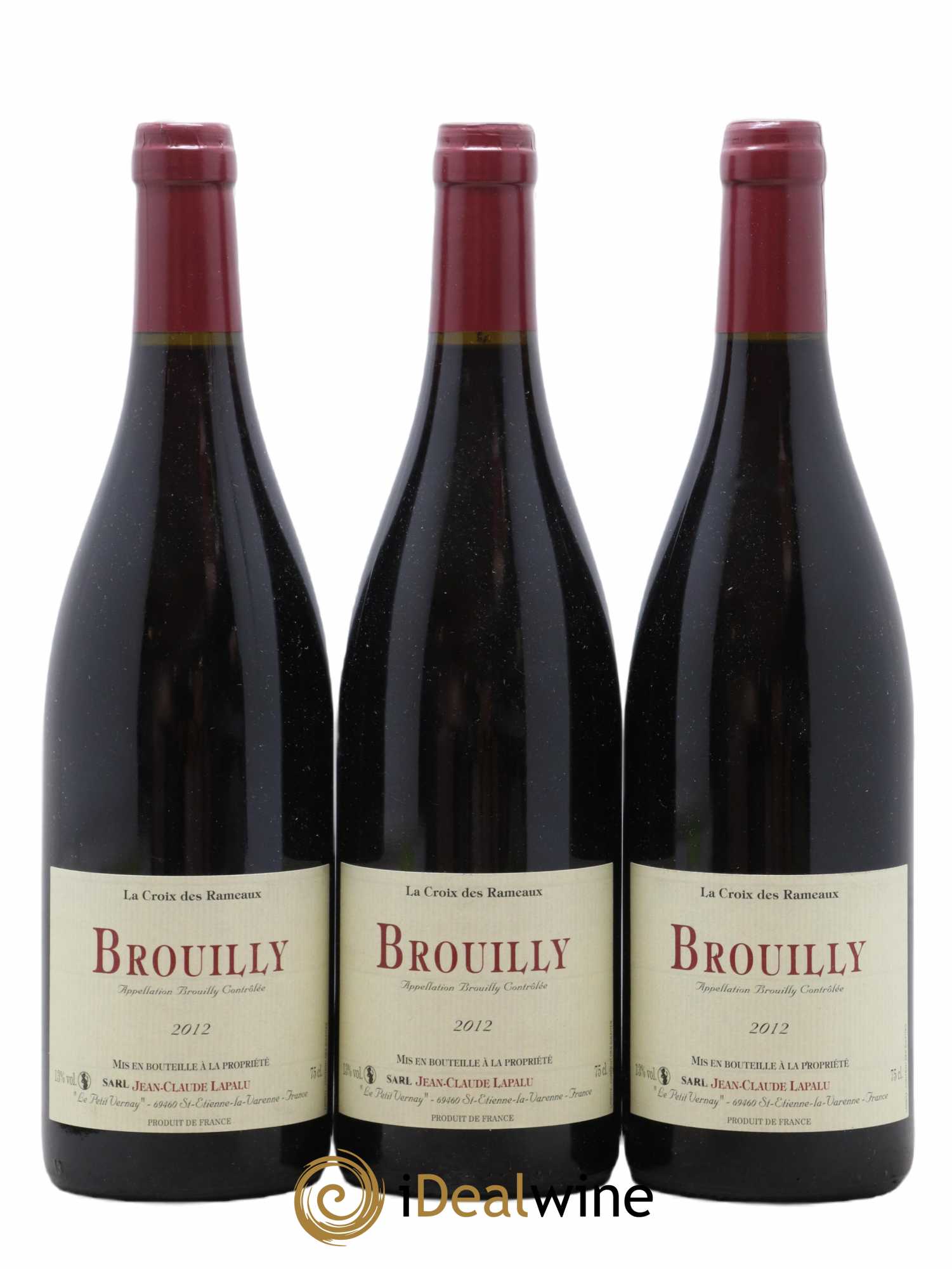 Brouilly La Croix des Rameaux Jean-Claude Lapalu 2012 - Lot de 3 bouteilles - 0