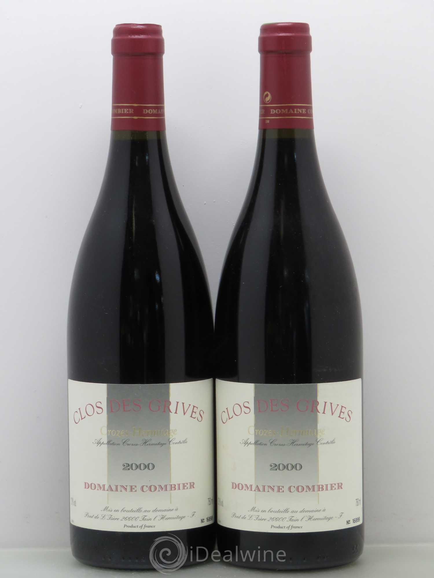 Crozes-Hermitage Clos des Grives Combier 2000 - Lot de 2 bouteilles - 0