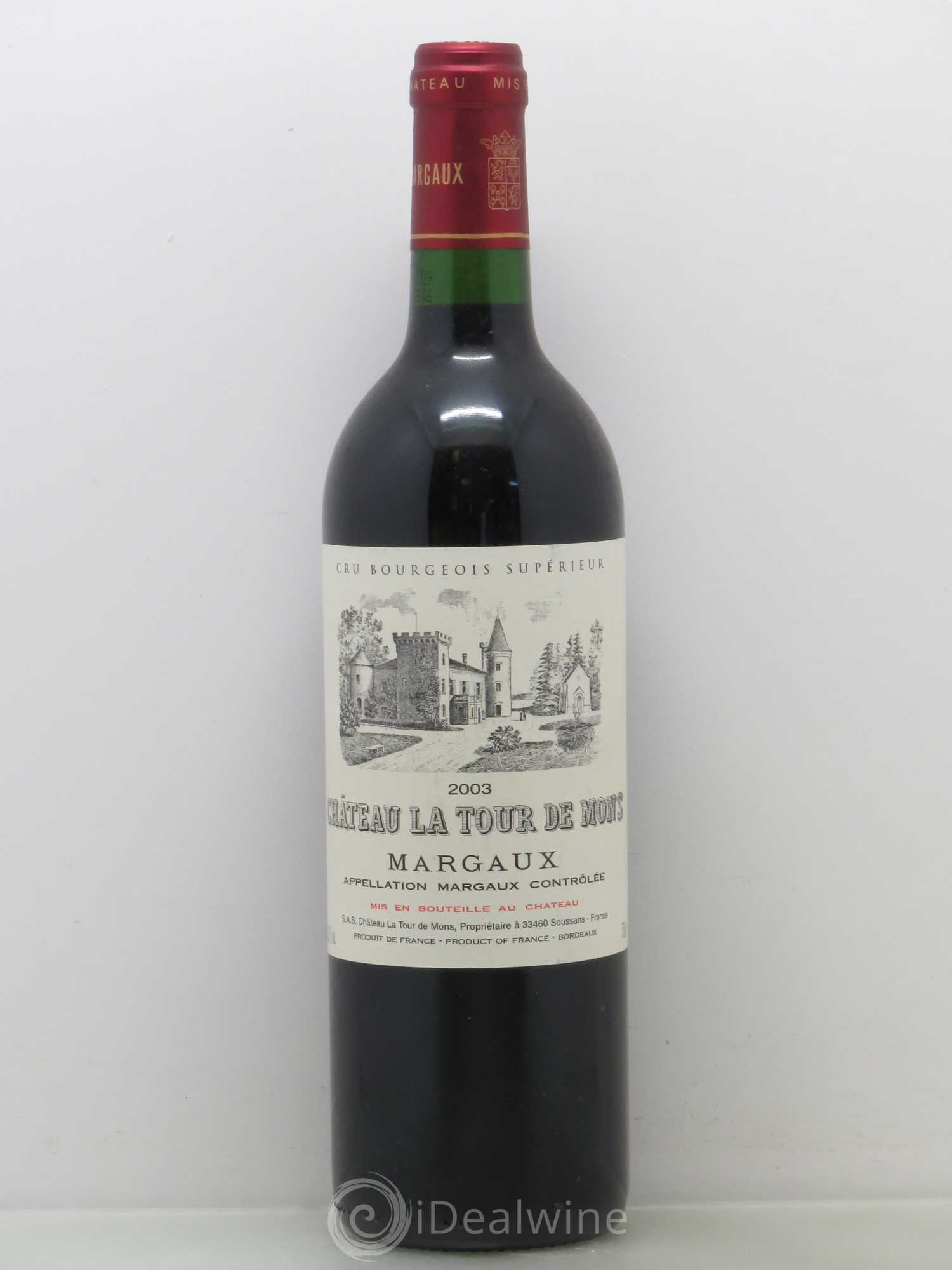 Château la Tour de Mons Cru Bourgeois 2003 - Lot de 1 bouteille - 0