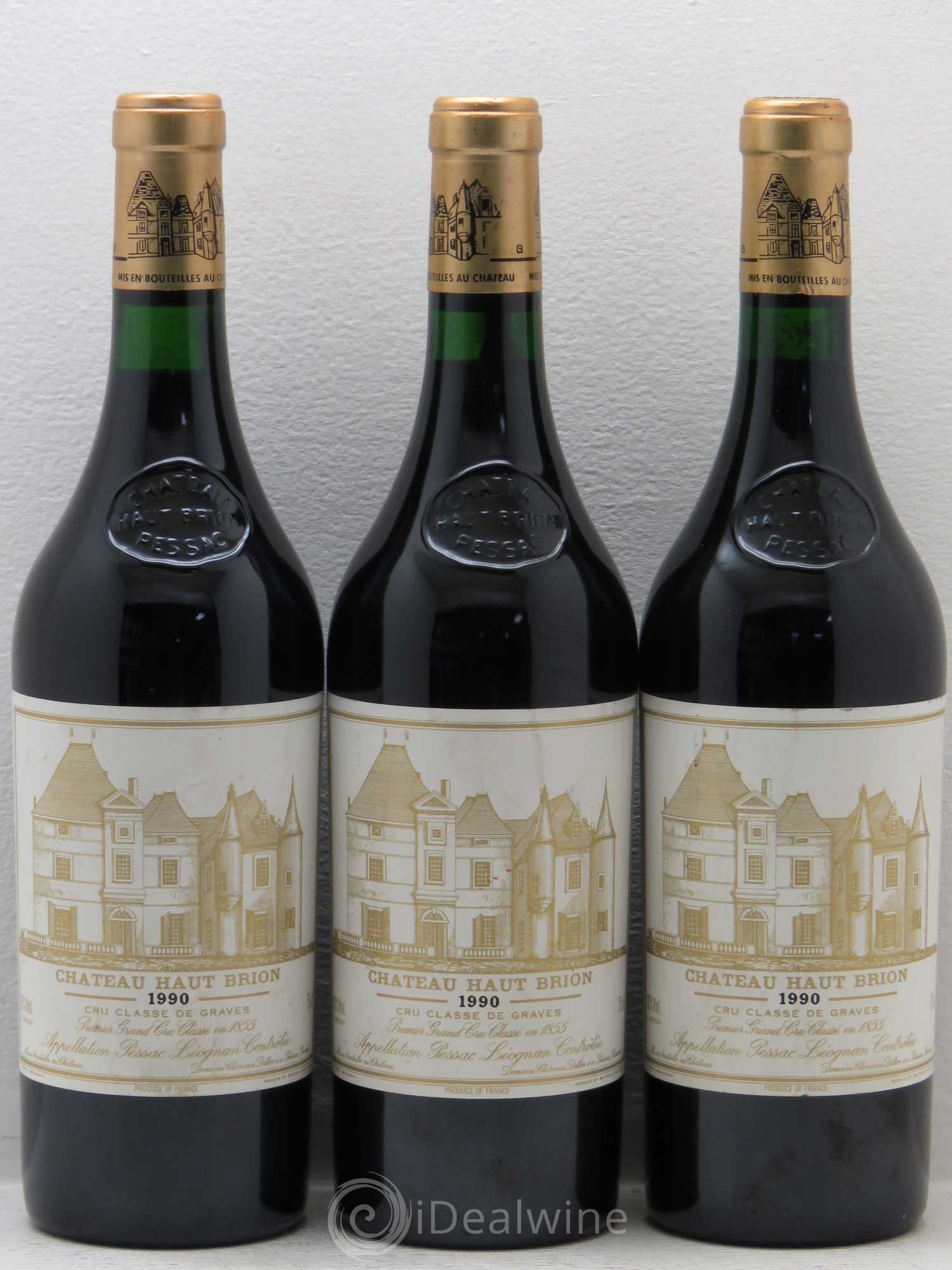 Château Haut Brion 1er Grand Cru Classé 1990 - Lot de 3 bouteilles - 0