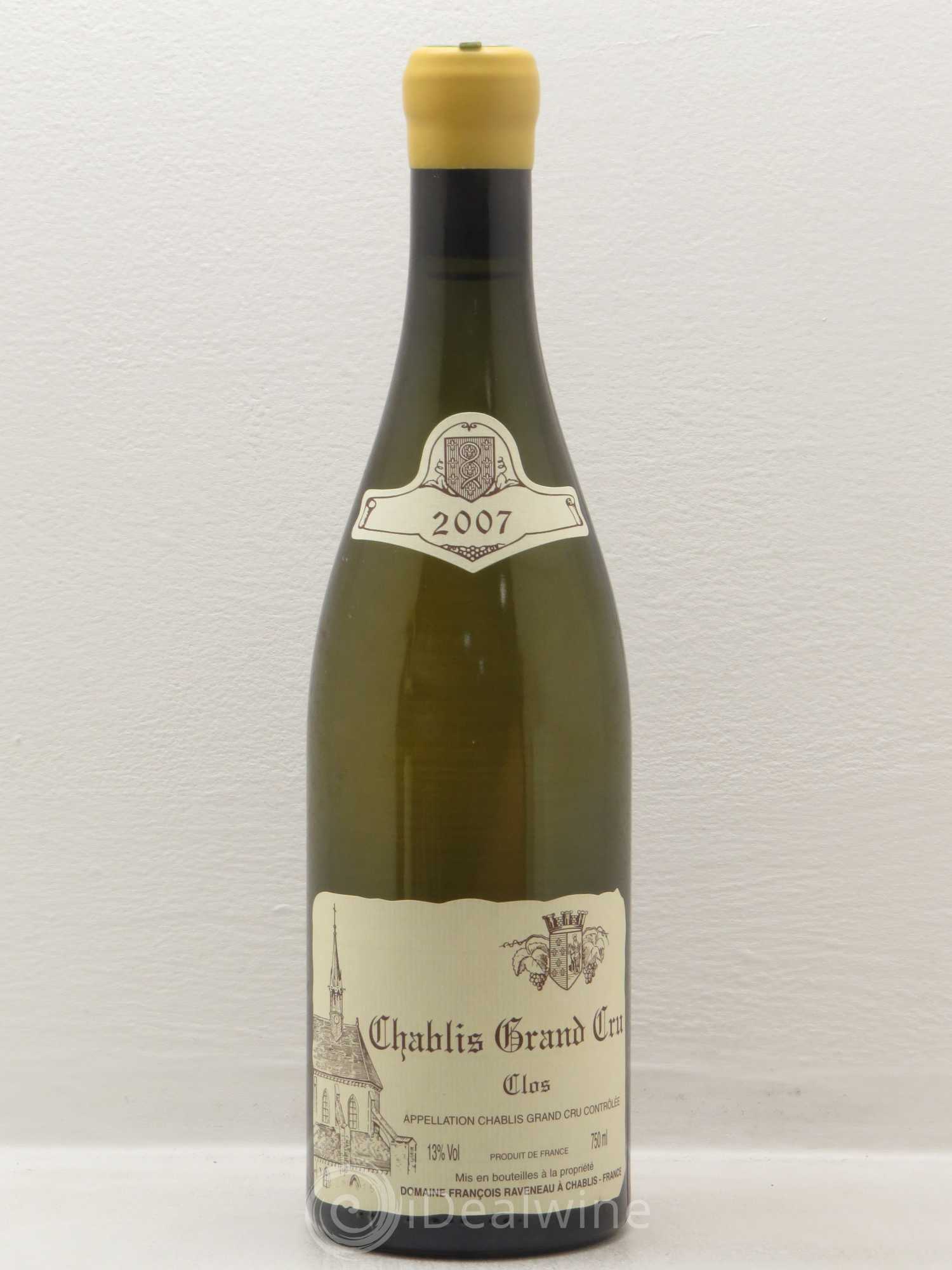 Chablis Grand Cru Clos Raveneau (Domaine) 2007 - Lot de 1 bouteille - 0