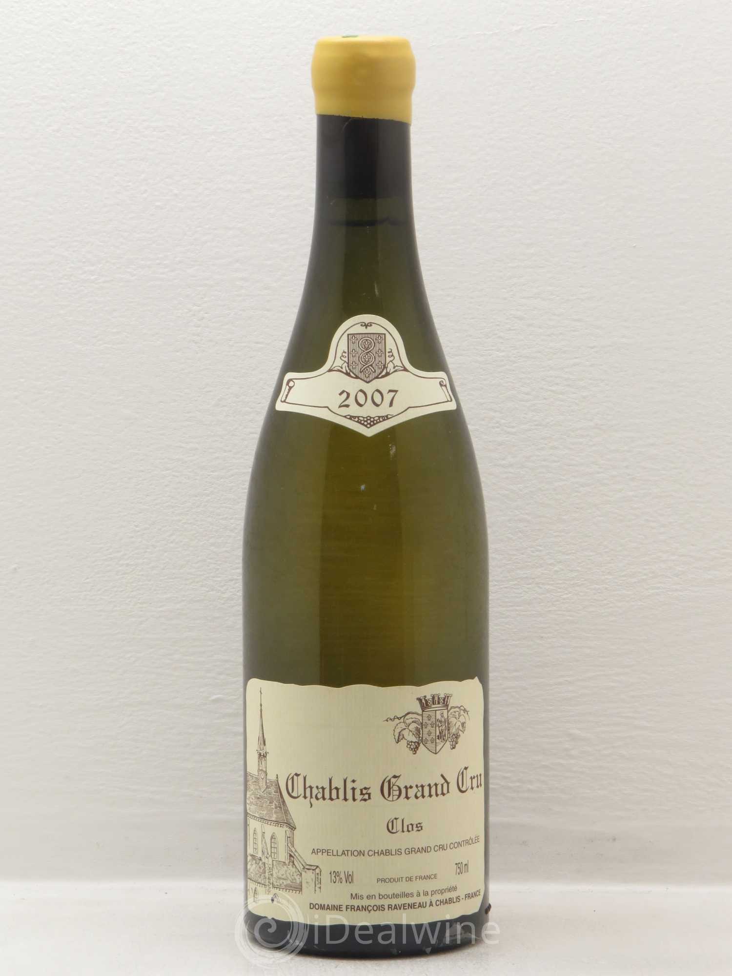 Chablis Grand Cru Clos Raveneau (Domaine) 2007 - Lot de 1 bouteille - 0