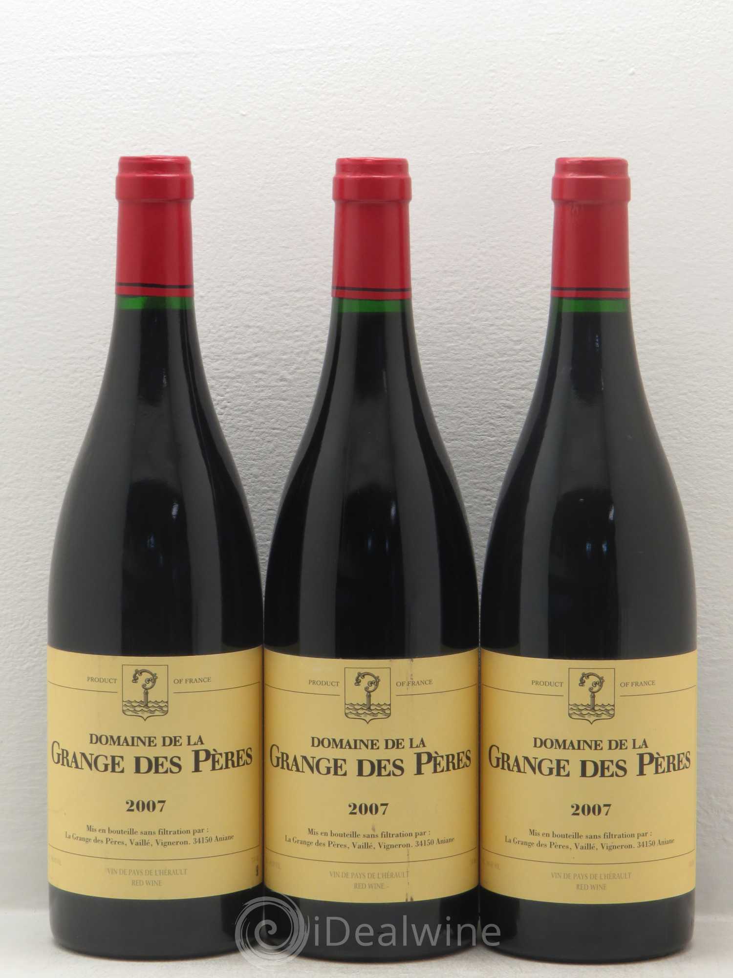 Pays d'Hérault Grange des Pères Laurent Vaillé 2007 - Lot de 3 bouteilles - 0